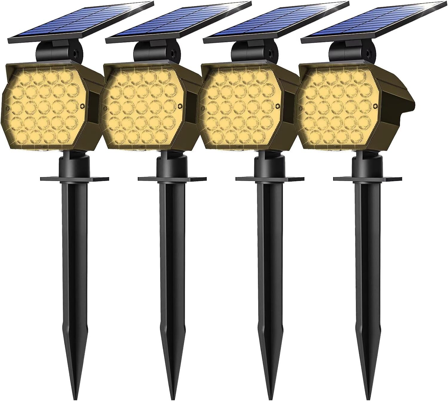 Detalle de Sodwot 730140589775 Solar Spotlights, 23 LED, Warm White, 4-Pack