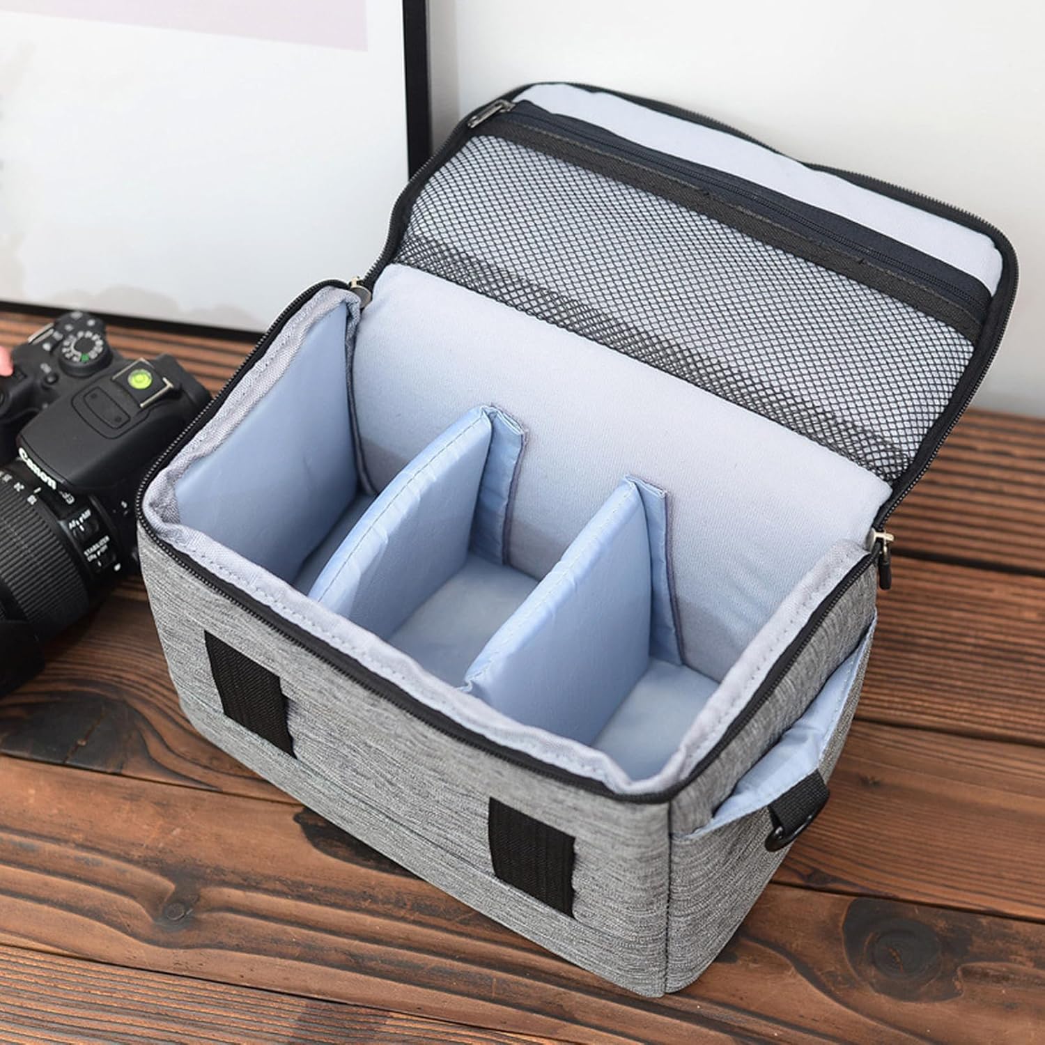 Thumbnail 1 de Lxweimi SLR Camera Bag (Large Capacity) – Grey, shockproof single-shoulder case for DSLR, mirrorless & lenses