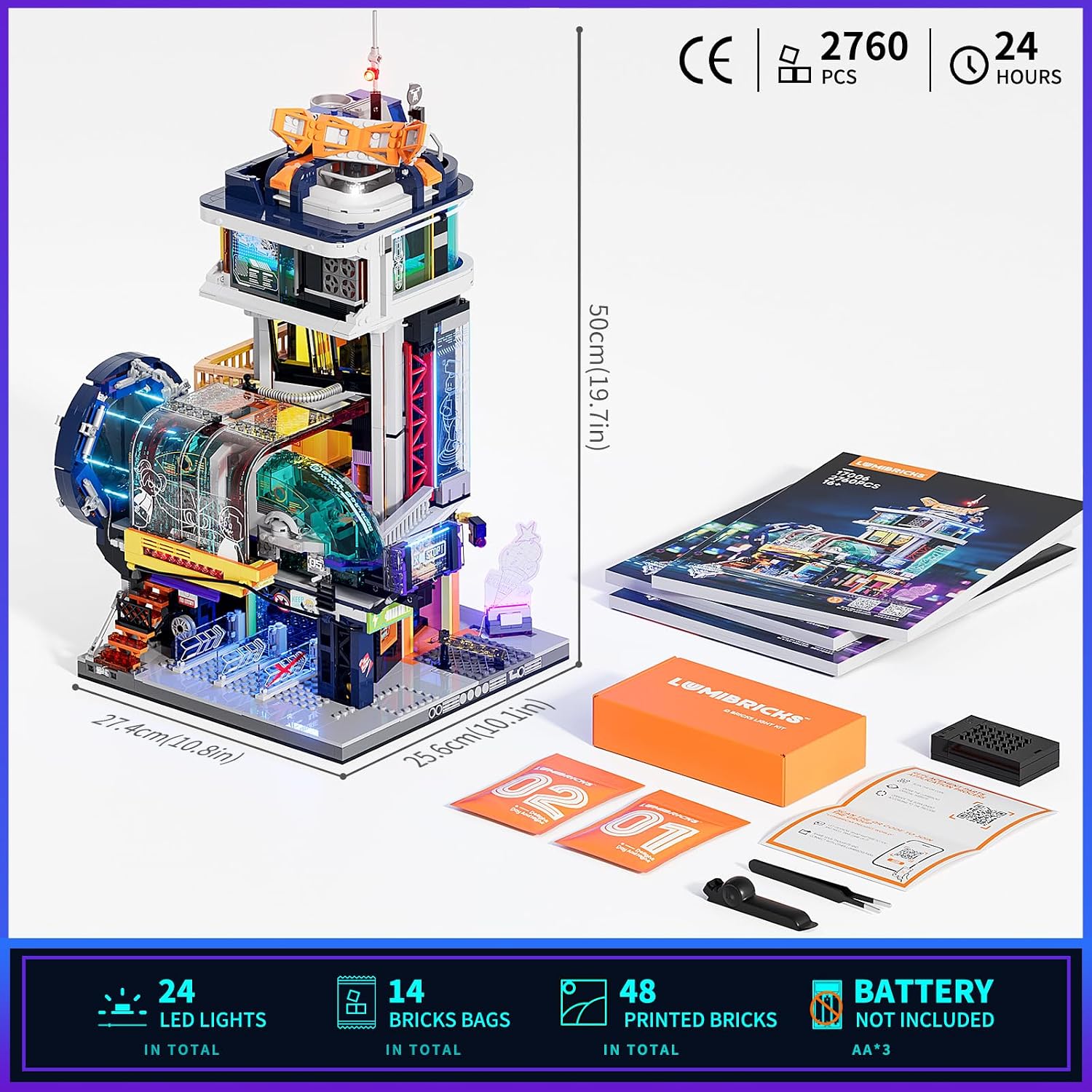 Thumbnail 5 de Lumibricks Cyberpunk Station 2760 pièces 🧱