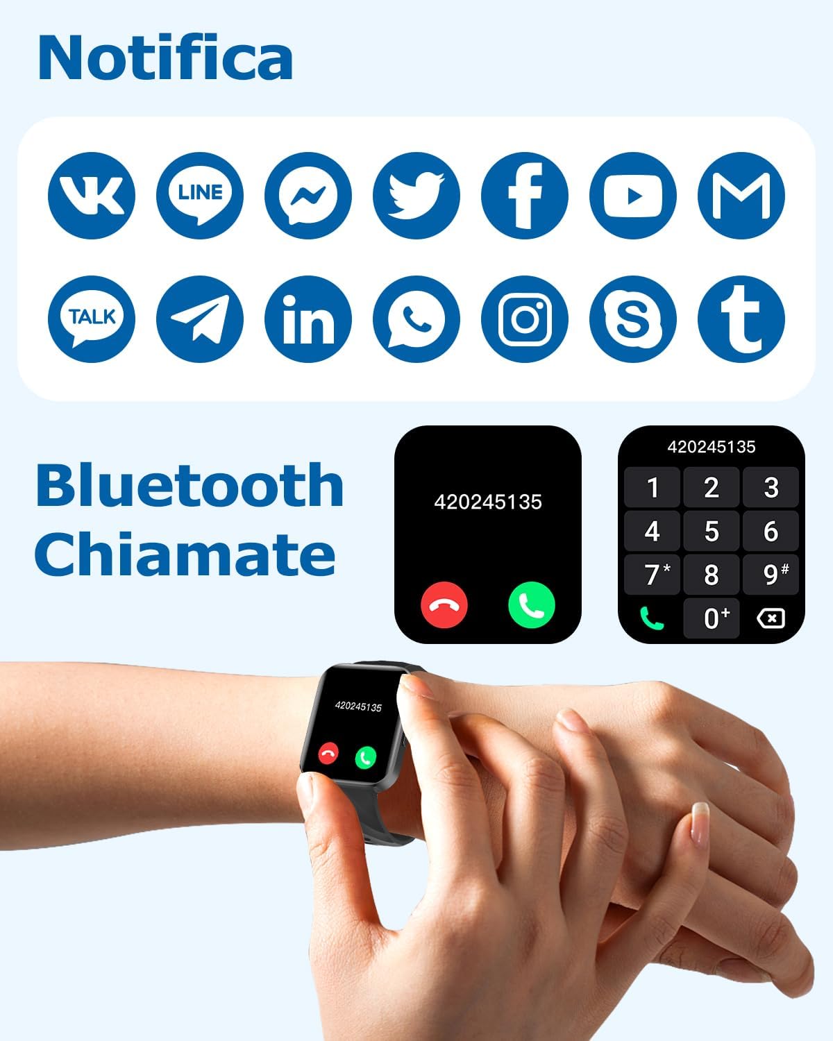 Thumbnail 2 de RUIMEN Smartwatch Nero da polso