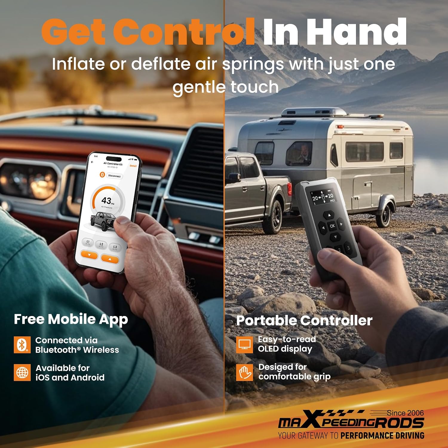 Thumbnail 1 de maXpeedingrods Wireless On Board Air Compressor System with App & Remote – 120 PSI Heavy Duty Kit