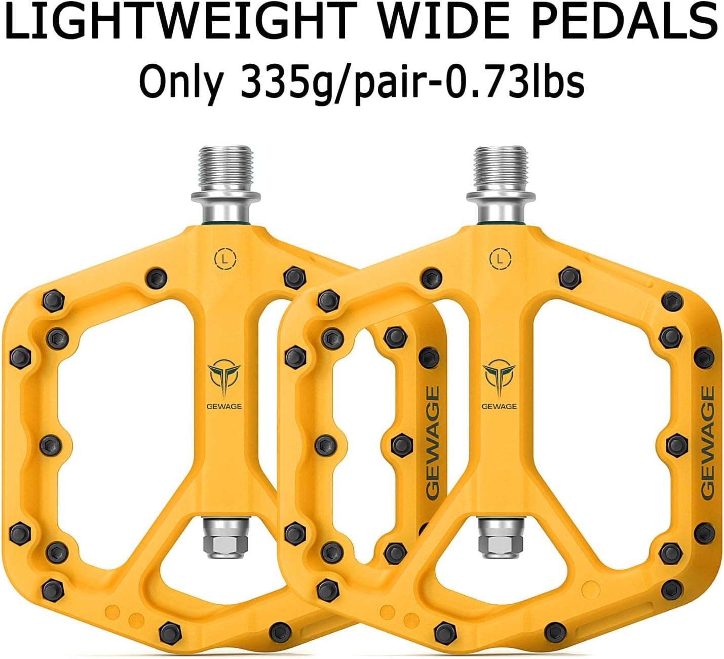 Thumbnail 5 de GEWAGE Pédales VTT plates antidérapantes 9/16" en nylon composite et acier CR-MO