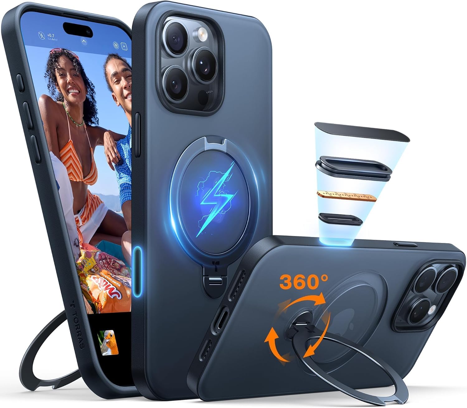 Detalle de TORRAS Ostand Q3 Spin iPhone 16 Pro Hülle