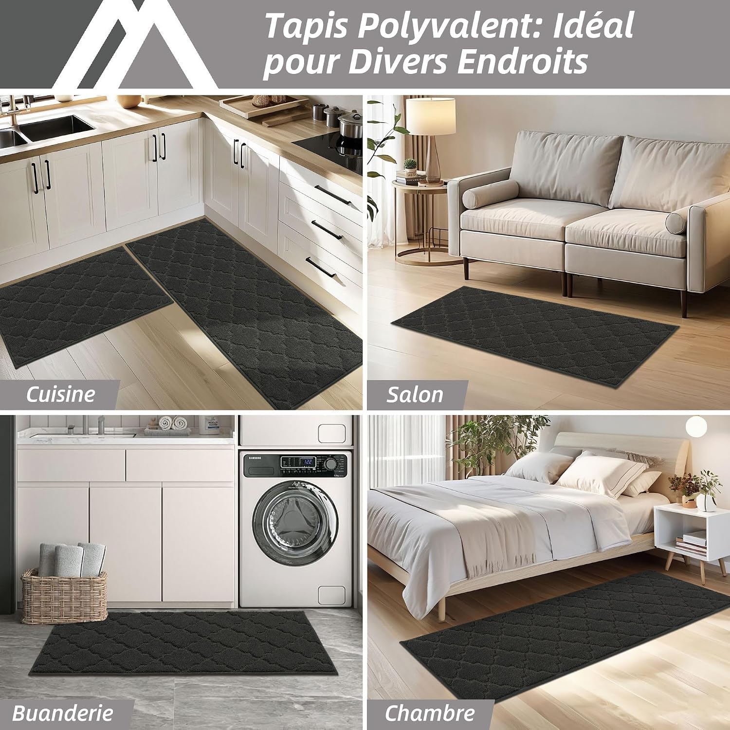 Thumbnail 6 de Tapis de cuisine COSY HOMEER 2 pièces, noir ⚙