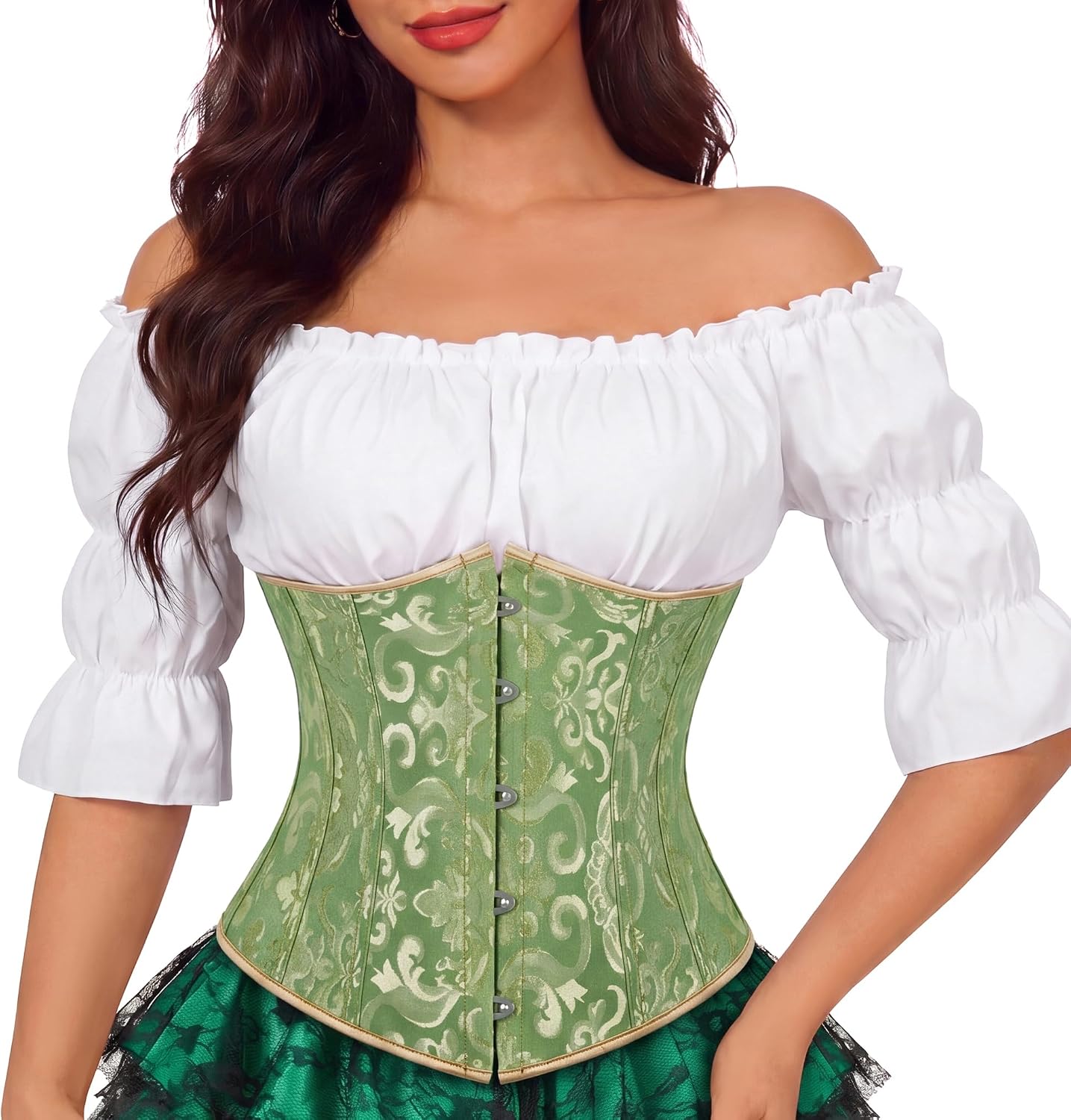 Detalle de Zhitunemi Corsets-9427sushenyi Underbust Corset with Lace-Up Back and Front Hooks