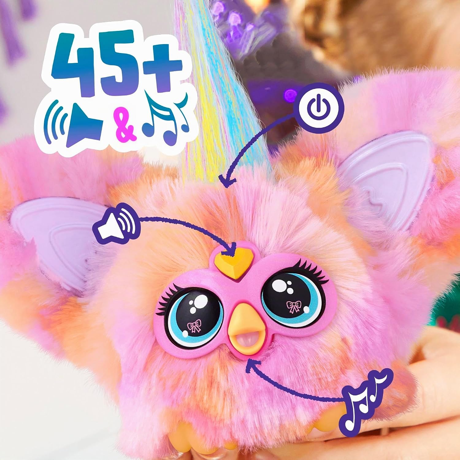 Detalle de Furby Furblets Fierce & Fabulous 2-pack elektroniska gosedjur, 5 cm
