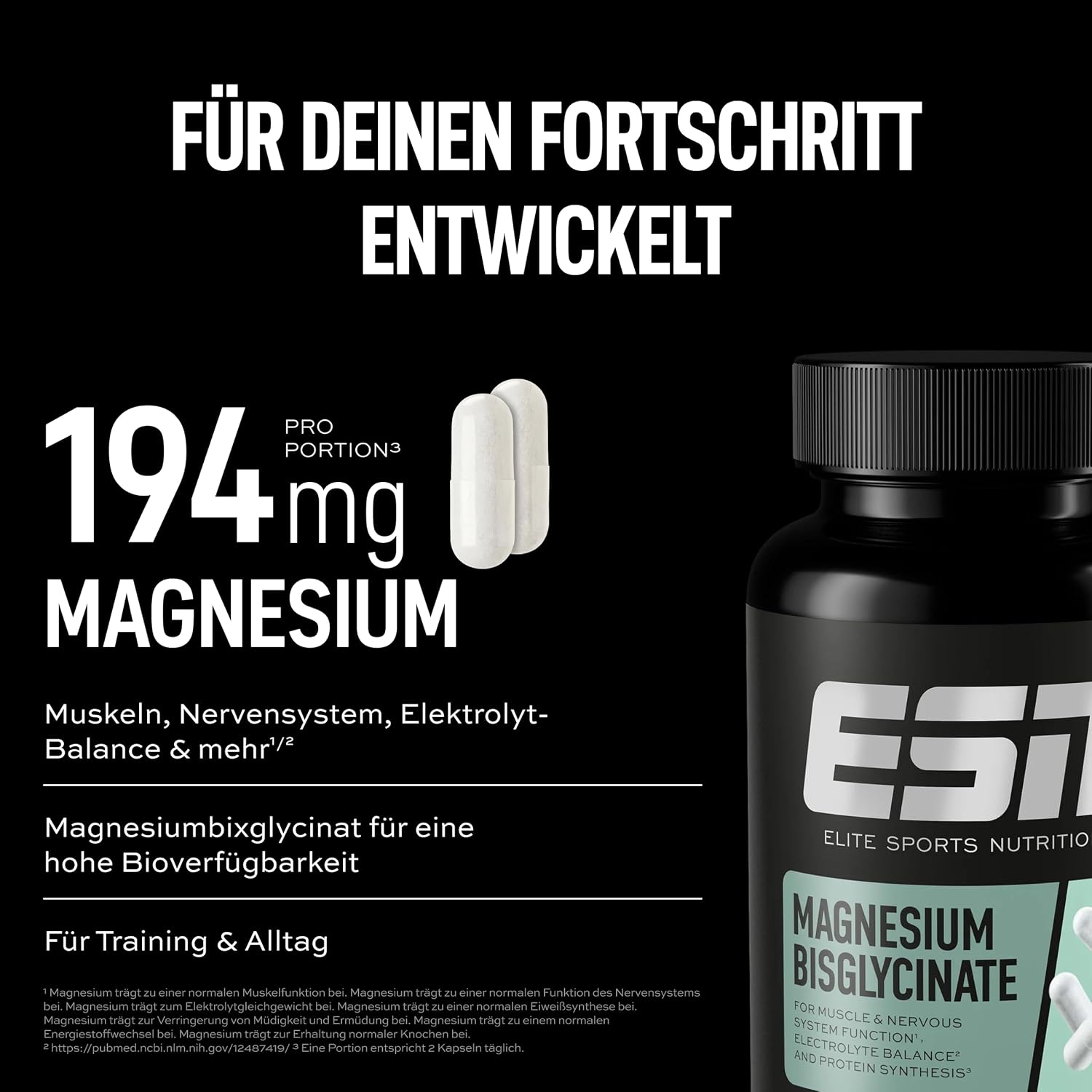 Detalle de ESN Magnesium Caps 120 Kapseln – 194 mg Tagesportion 💊