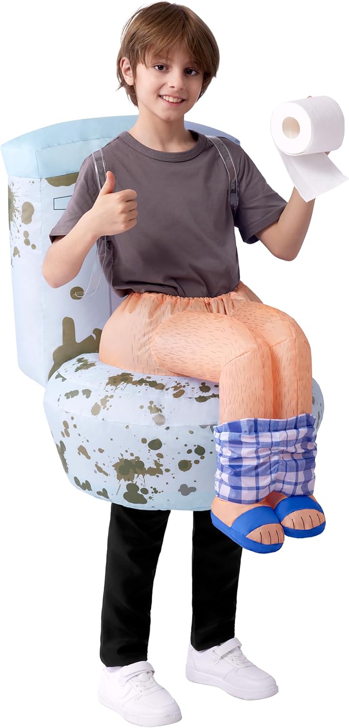 Detalle de Spooktacular Creations Kids’ Sitting-on-a-Toilet Inflatable Costume