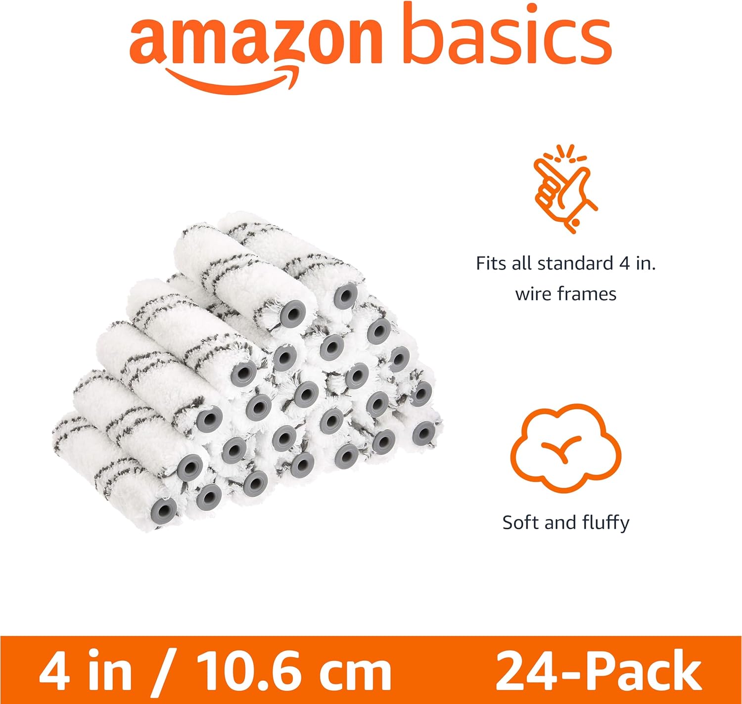 Thumbnail 1 de Amazon Basics Microfiber Paint Roller Covers 4" 24-pack 🖌