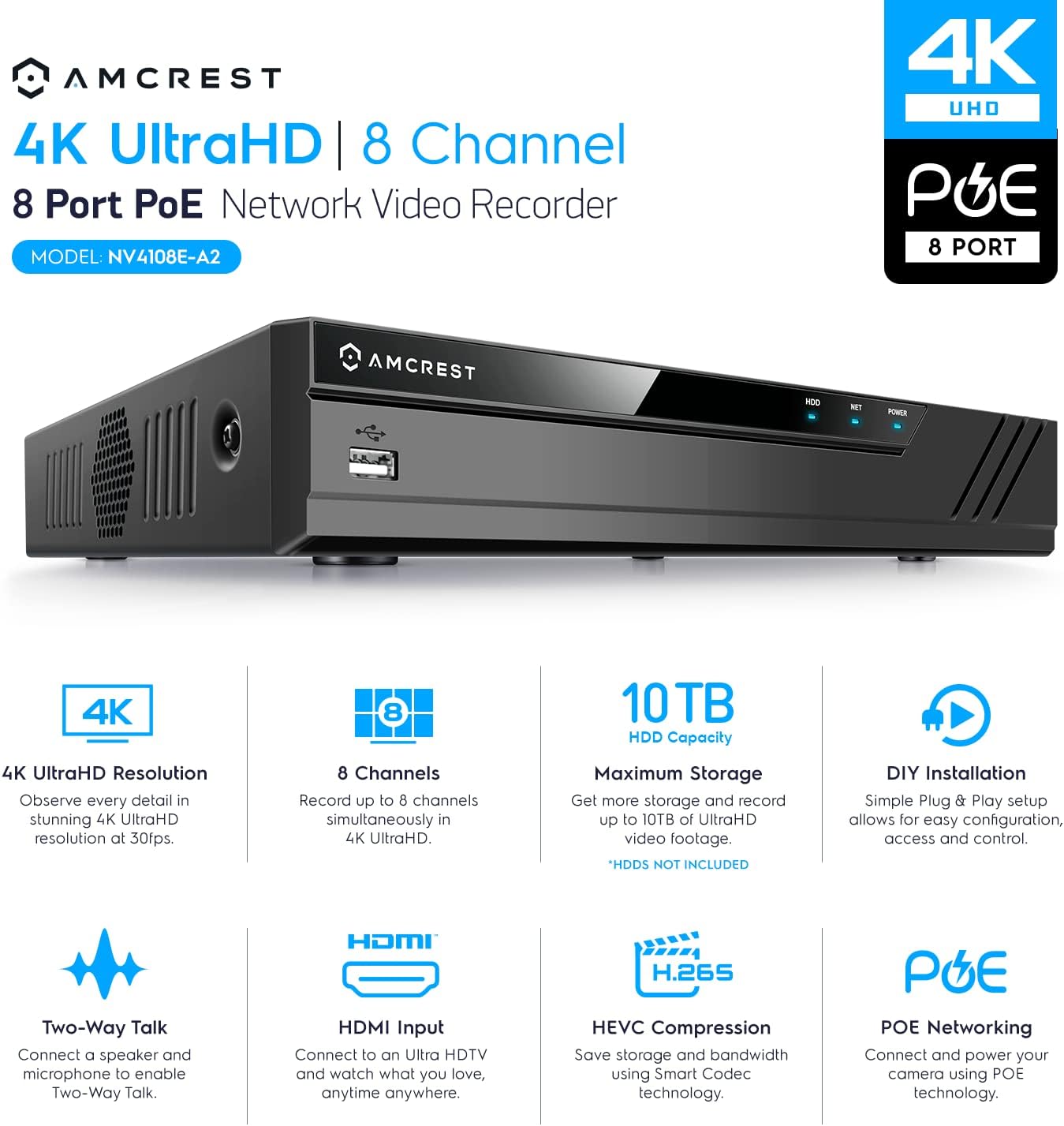 Thumbnail 1 de Amcrest NV4108E-A2 8CH NVR