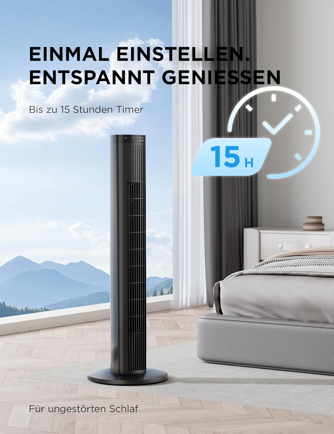 Thumbnail 6 de Midea Turmventilator FZ10-26MR(BL): leise, stark und zeitgesteuert für Schlaf- und Arbeitsräume