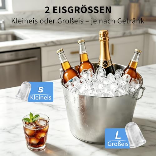 Detalle de Citybee Eiswürfelmaschine Klein – 14 kg/24 h, UV-Reinigung, 2 Eisgrößen, leise