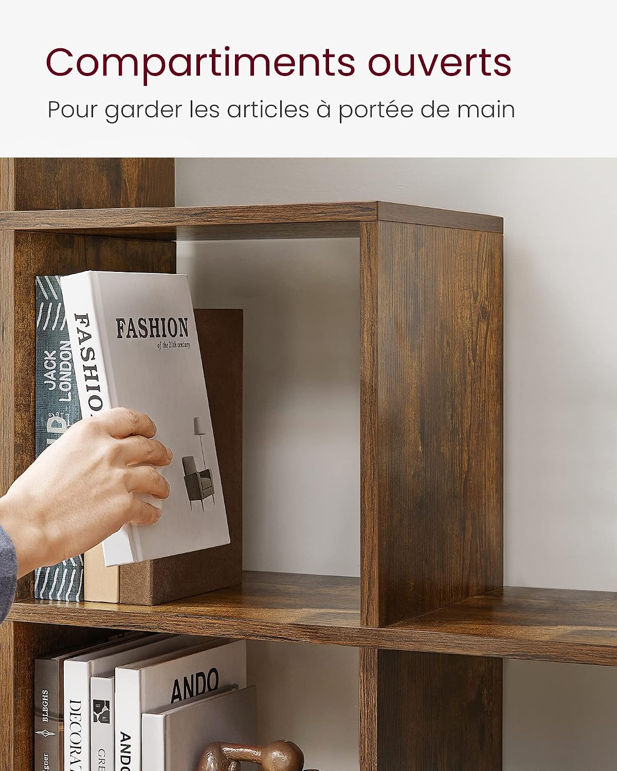 Thumbnail 3 de VASAGLE Bibliothèque 10 compartiments LBC10BX marron rustique