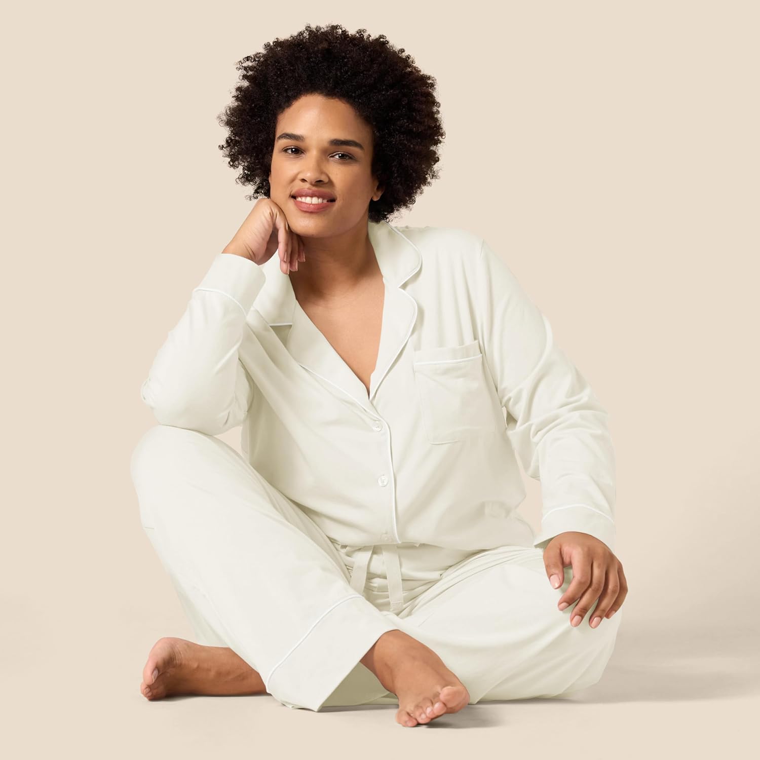 Thumbnail 6 de Amazon Essentials women’s cotton modal pyjama set with long-sleeve shirt and full-length bottoms