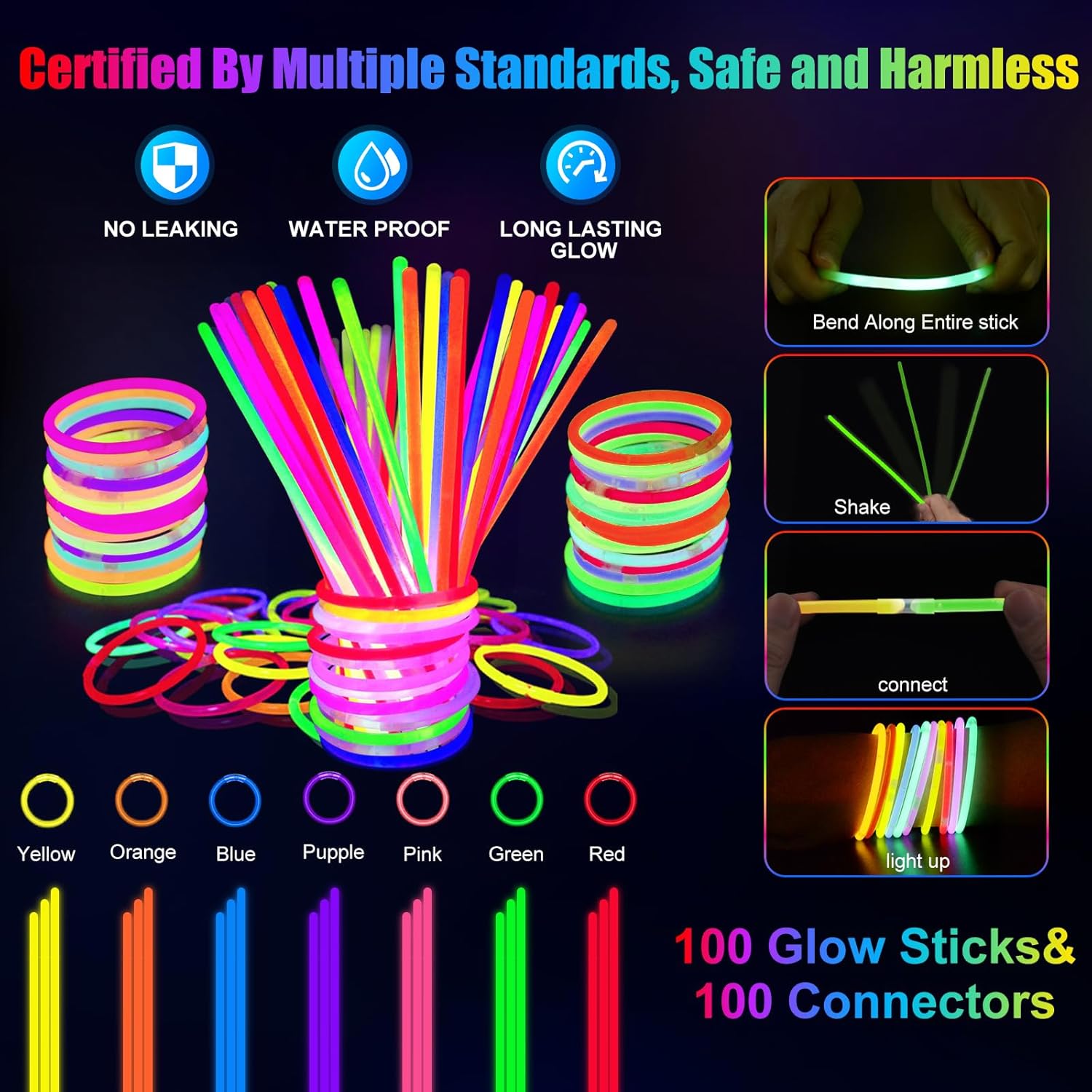 Detalle de SHQDD Glow Party Supplies 158 PCS
