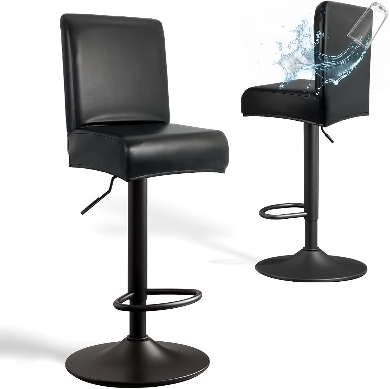 Detalle de WUSOUPU WS Barstool Chair Covers, 6-Pack Washable Waterproof Covers with Backs