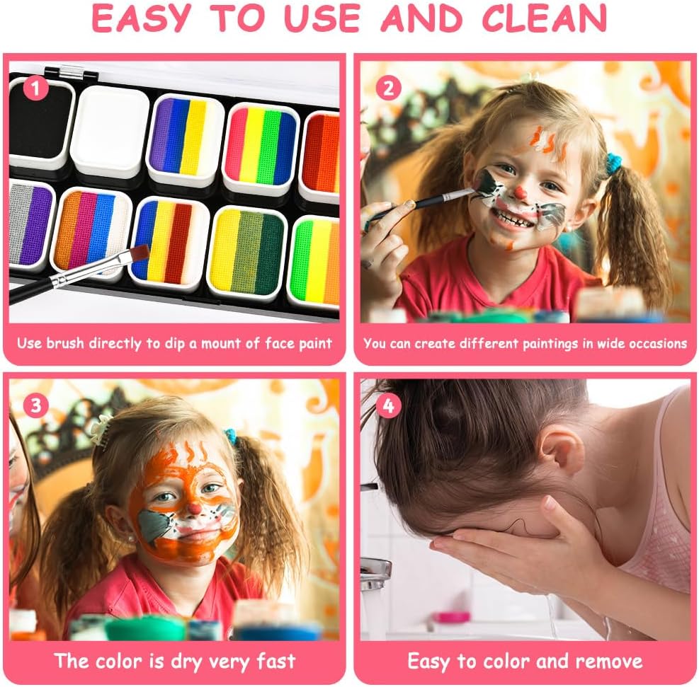 Thumbnail 2 de LOPHE Trucco Viso Bambini – 39 Colori Body Paint con 5 Pennelli, sicuro e non tossico