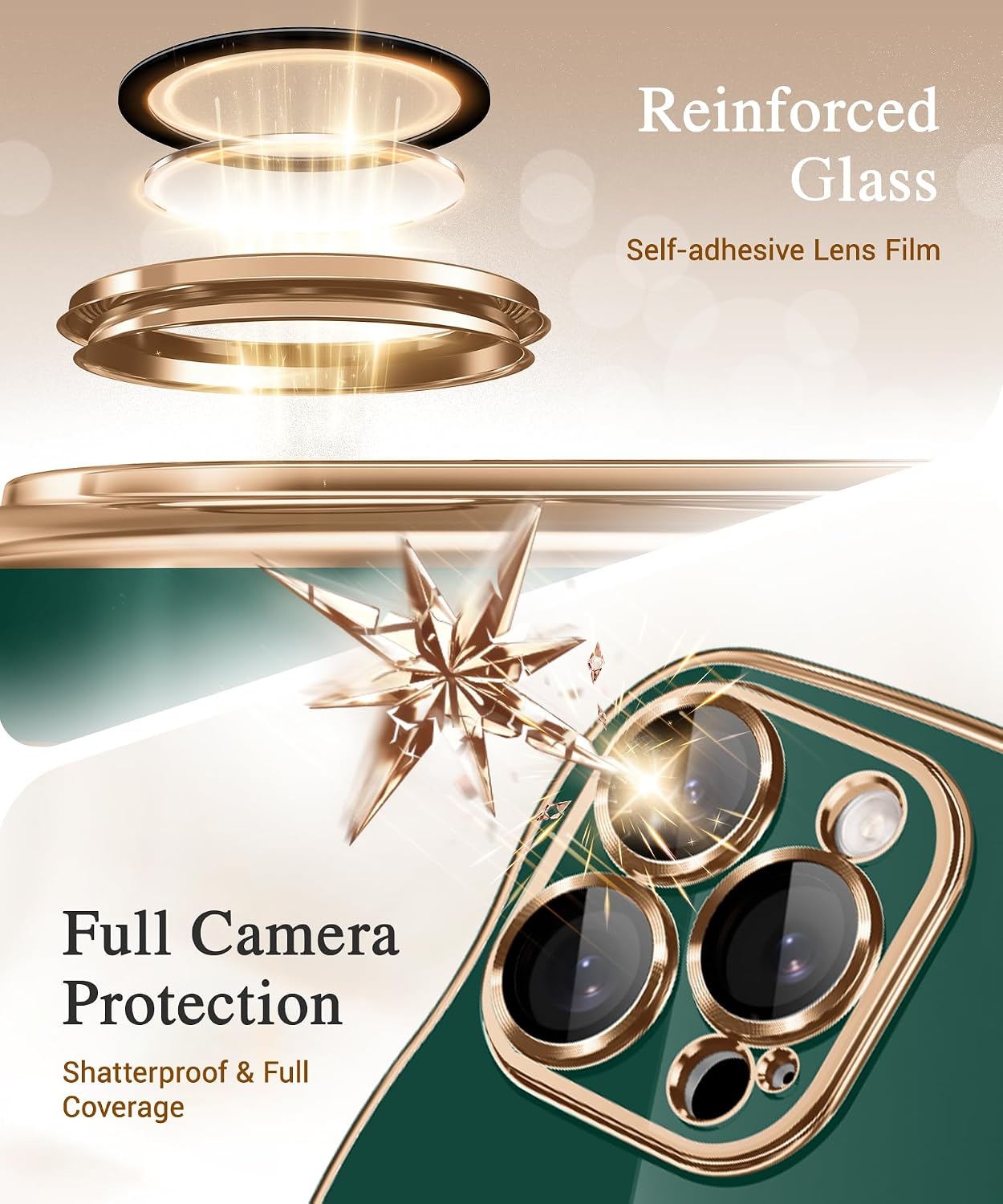 Thumbnail 5 de GVIEWIN iPhone 16 Pro Max Case with MagSafe, Full Camera Protection & Electroplated Wave Frame (Green)
