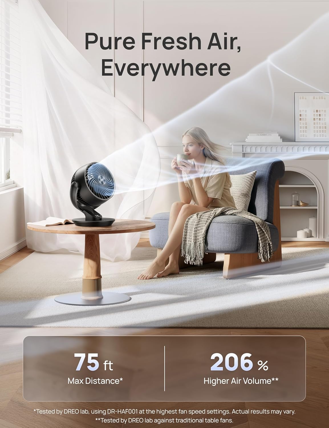 Detalle de DREO Fan 13-Inch Oscillating Table Fan