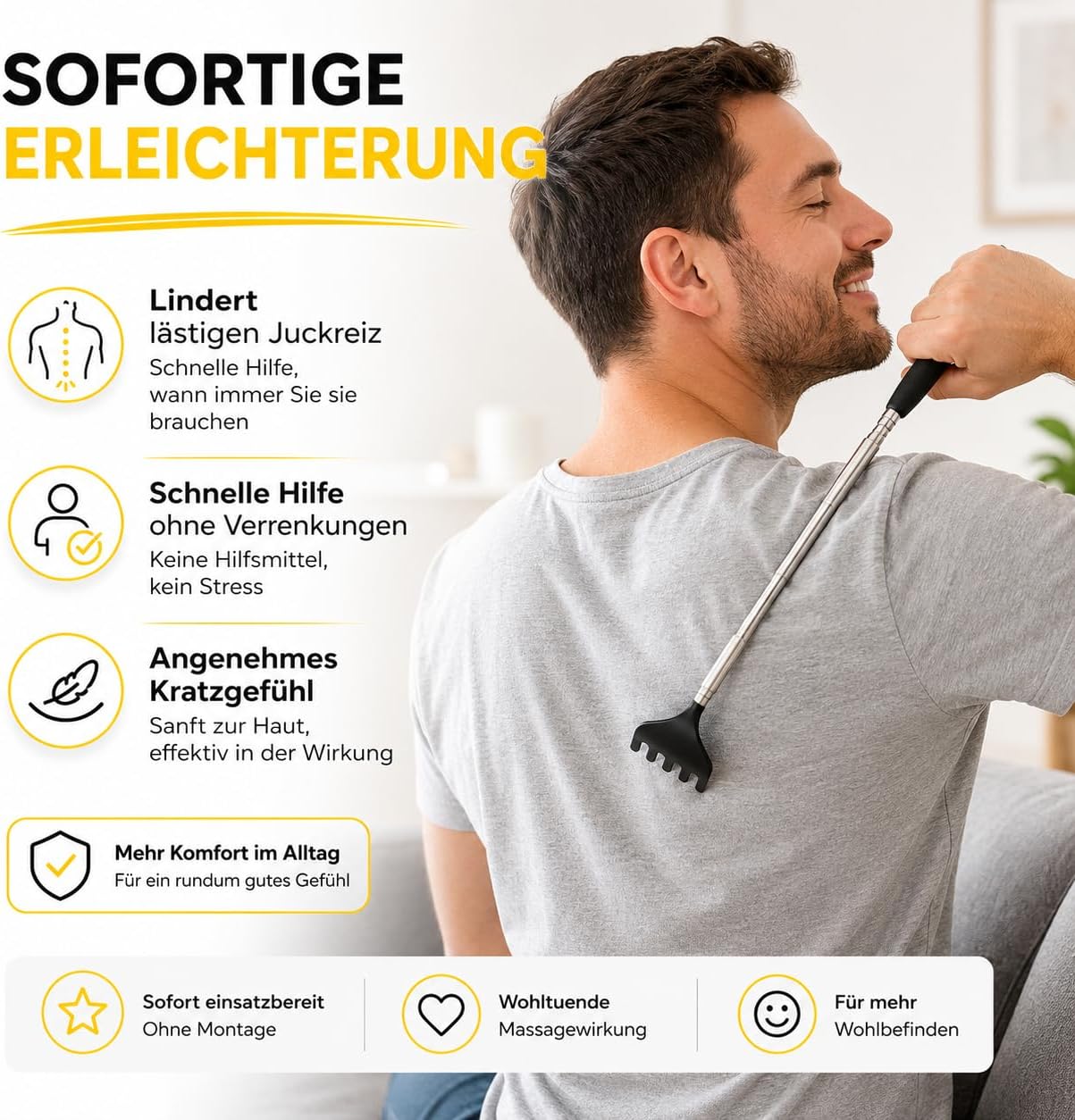 Thumbnail 4 de Back Massage Rückenkratzer Teleskopstab 75 cm