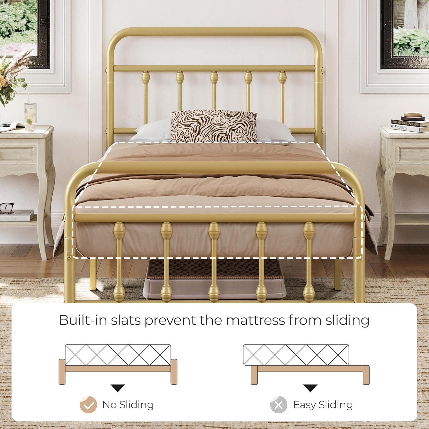 Detalle 2 de Yaheetech Metal Platform Bed Frame, Twin
