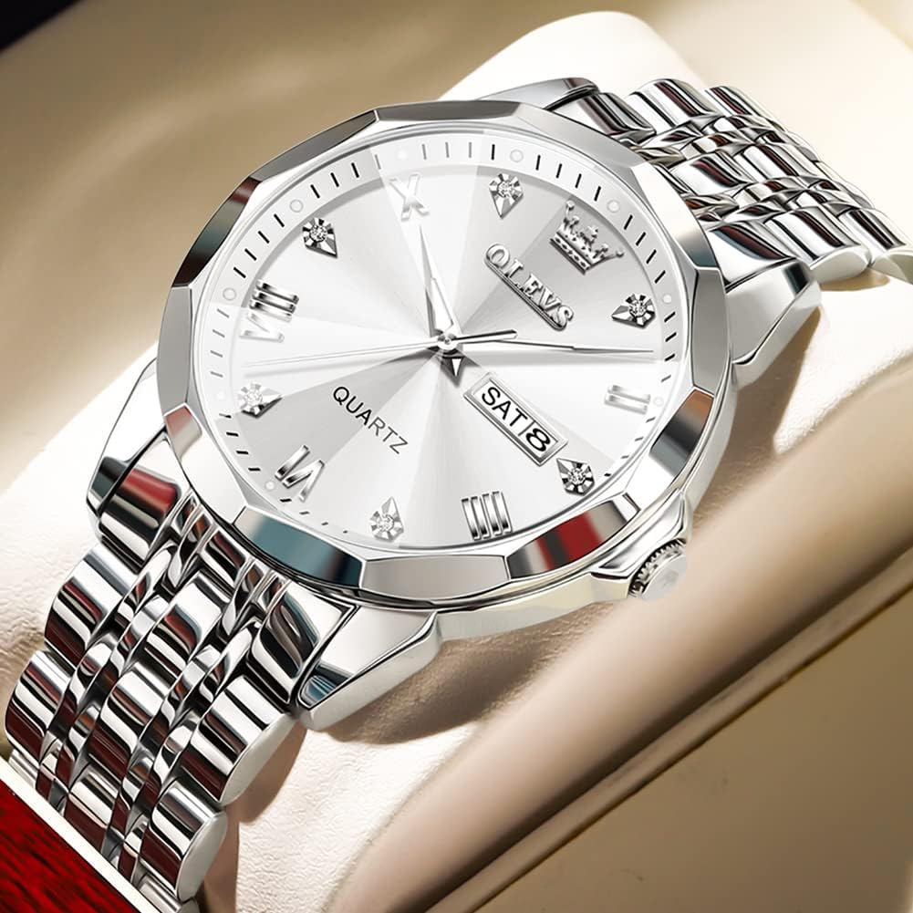 Detalle de OLEVS Watch for Men Two Tone Blue 3ATM