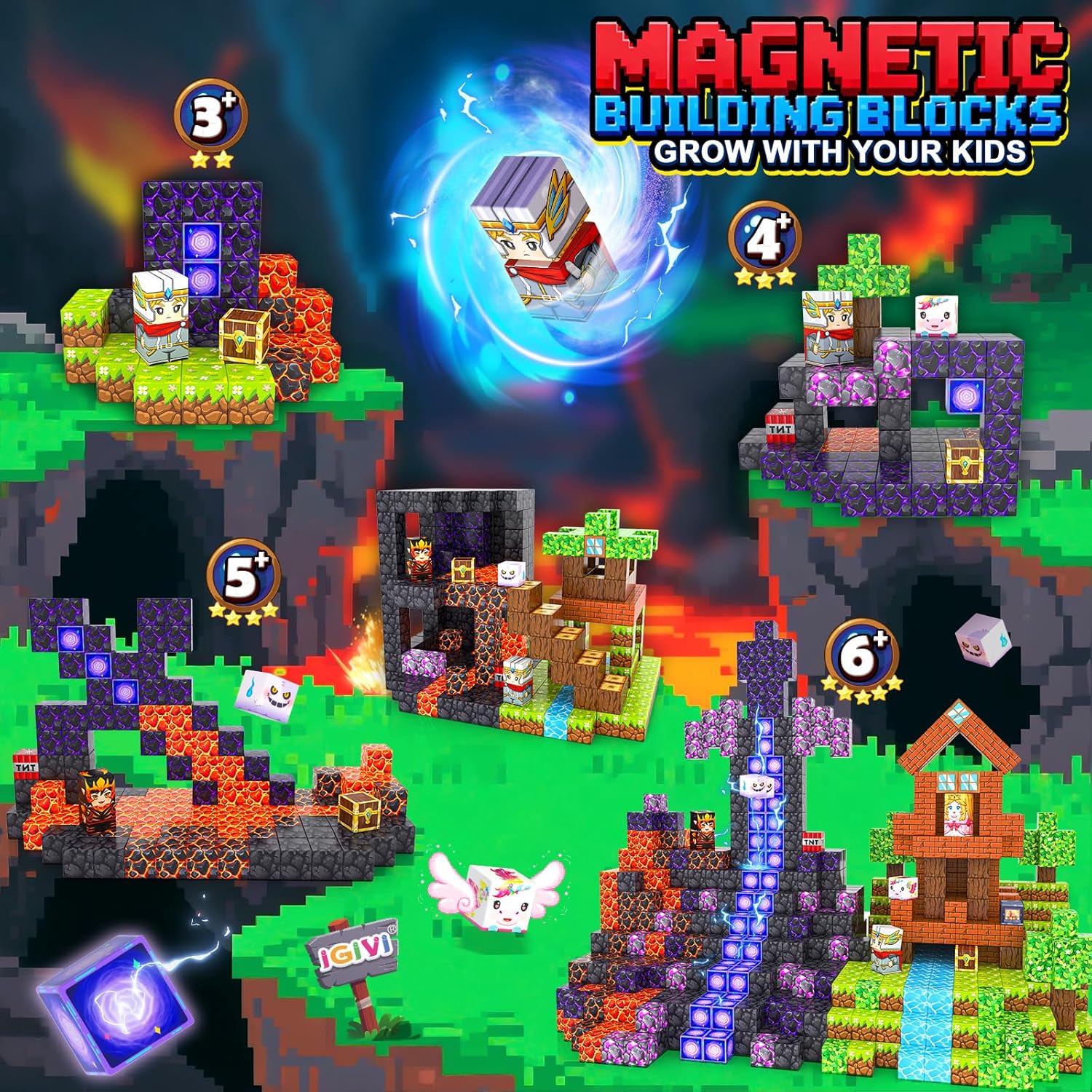 Thumbnail 2 de Build Mine Magnetic Building Blocks 100PCS 🧩