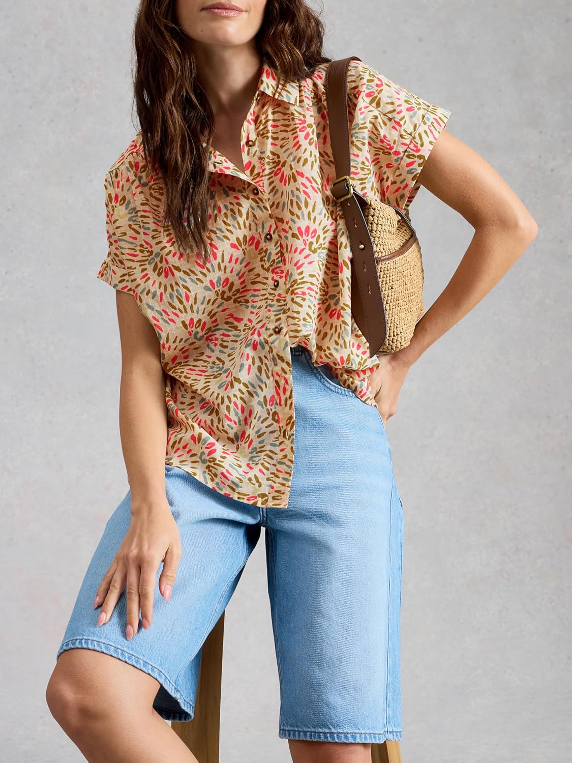 Detalle de White Stuff Orla Shirt Femme (Lot de 1) — Chemise coton haute qualité