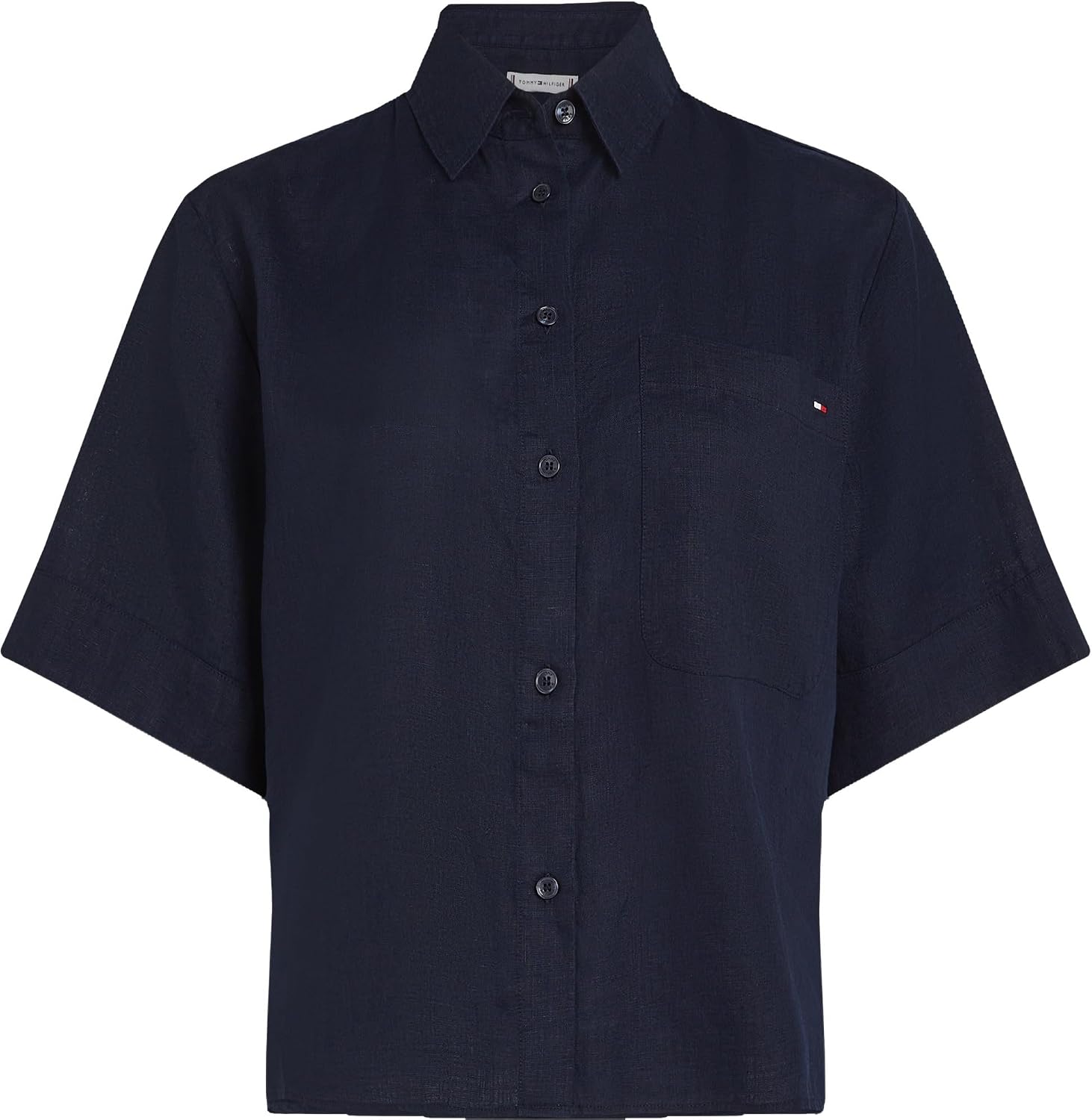 Thumbnail 3 de Tommy Hilfiger Damen Hemd Linen Relaxed Kurzarm