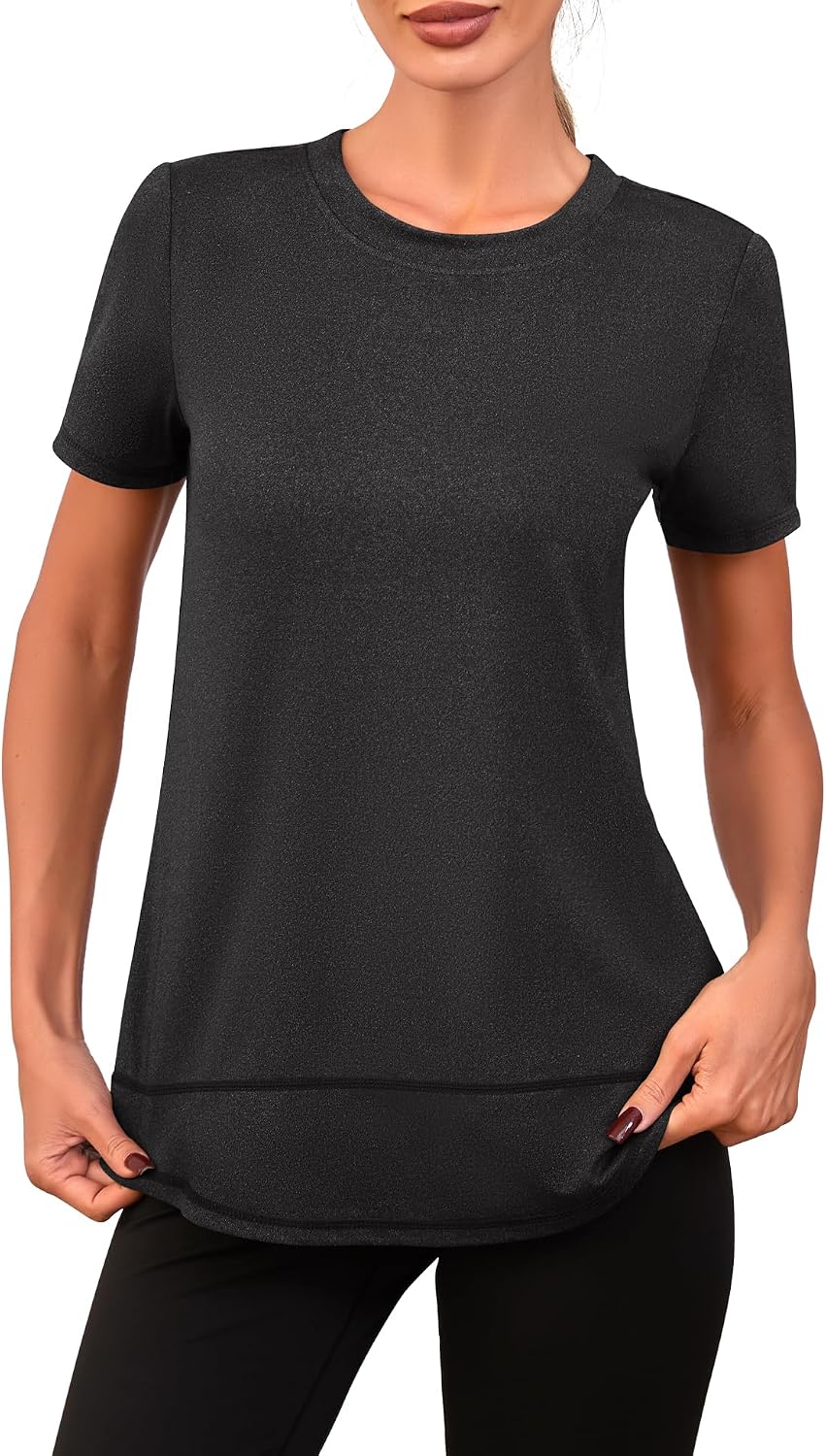 Thumbnail 6 de Memouniva Maglietta Sportiva Donna Slim Fit: T-shirt da palestra a maniche corte, performance e stile