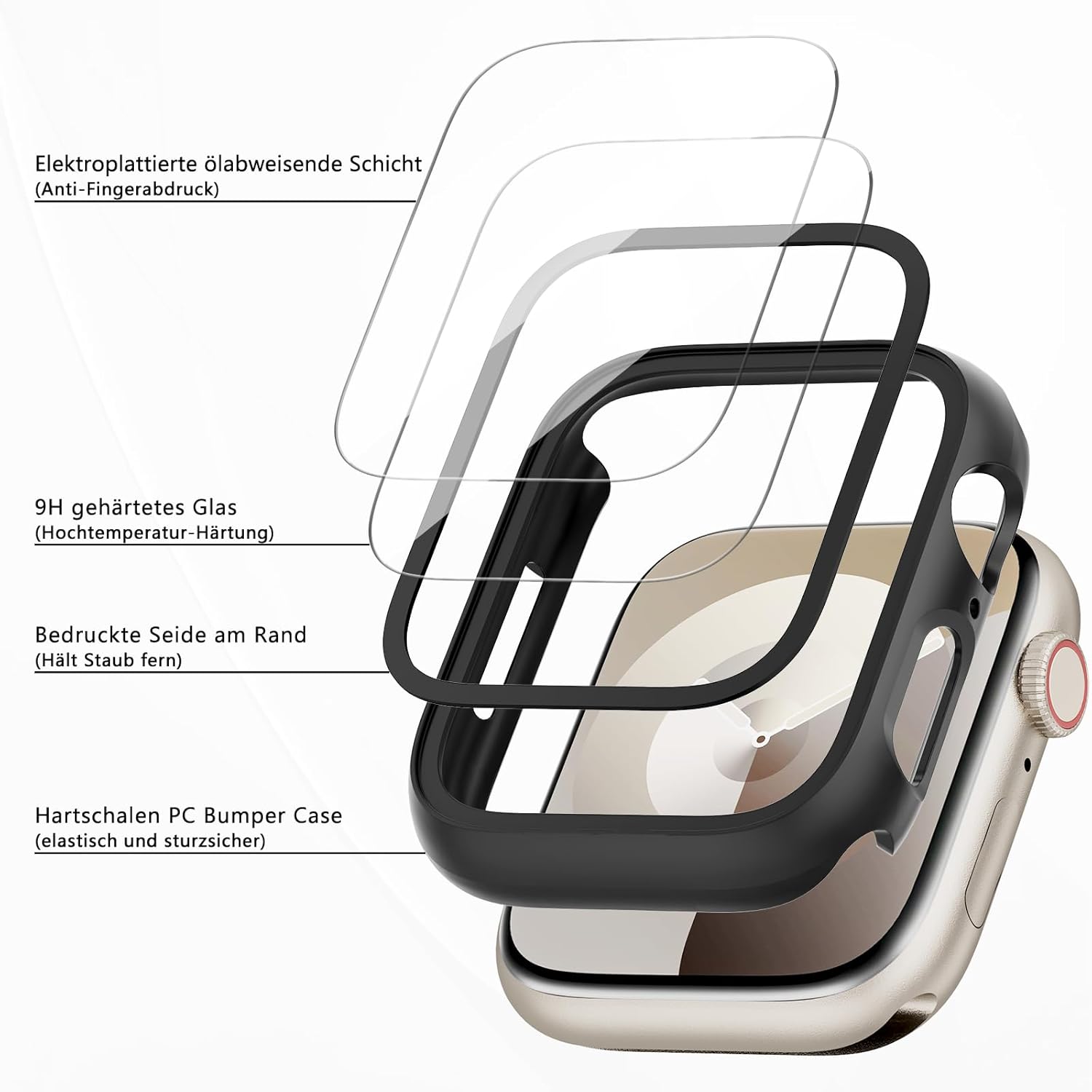 Thumbnail 2 de Lovmunia 3‑teilige Schutzhülle Apple Watch 45mm