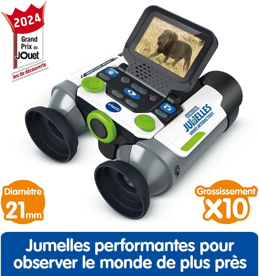 Thumbnail 1 de VTech Genius XL Jumelles Vidéo Interactives – Jumelles enfant 10x21 avec écran couleur et contenu éducatif BBC