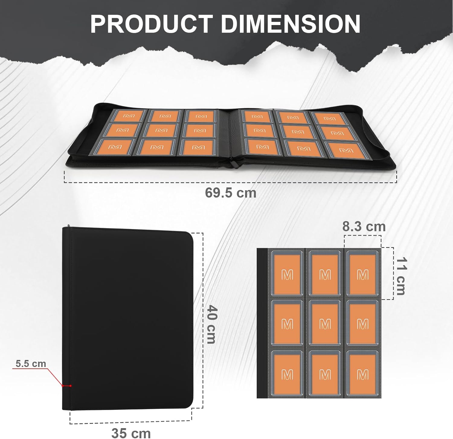 Thumbnail 3 de Toploader Binder: 288-Card Trading Card Binder with 9-Pocket Top Loaders (3" x 4") in PU Leather