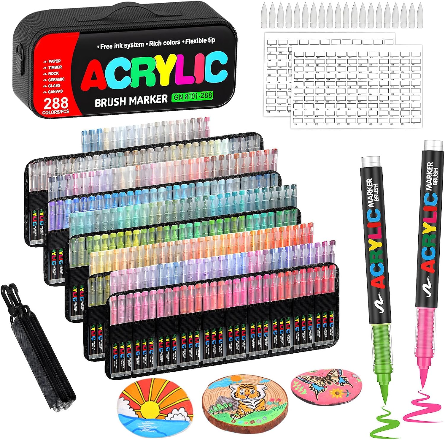 Detalle de Laconile 288 Farben Acrylstifte Set – Acrylmarker 🎨