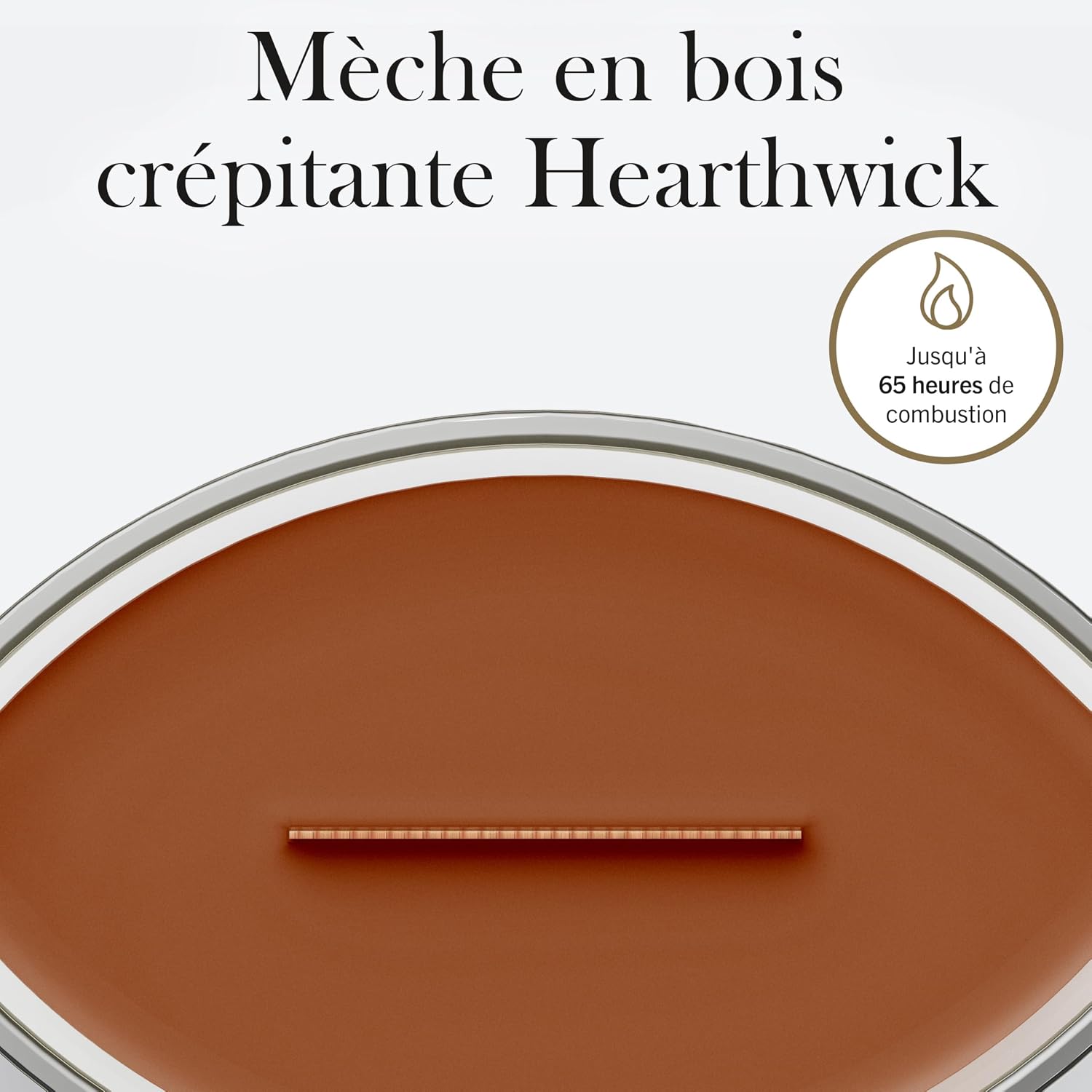 Detalle de WoodWick Bougie parfumée Bougie Ellipse Safran fumé – cadeau élégant pour femmes