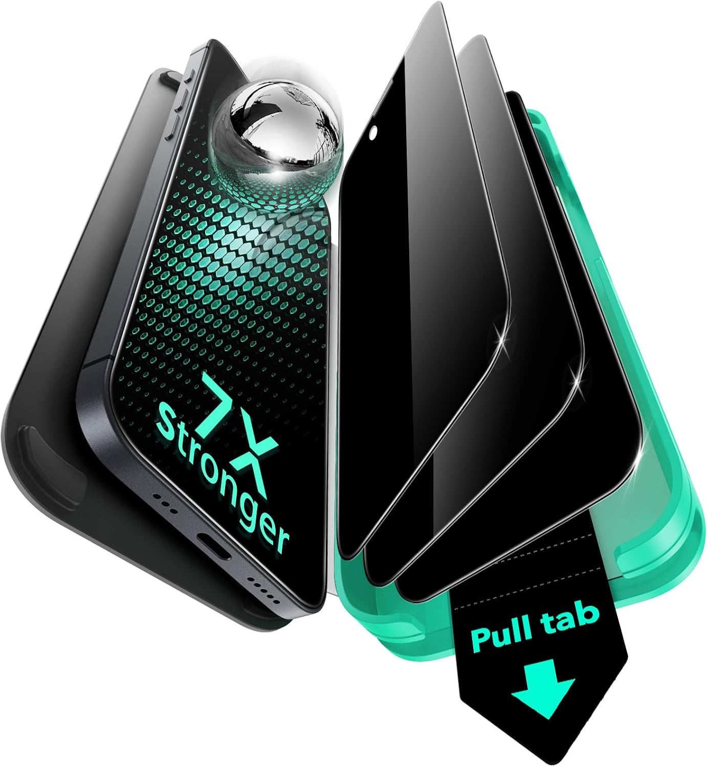 Detalle de ESR Armorite Privacy Glass for iPhone 16 Plus 3-pack
