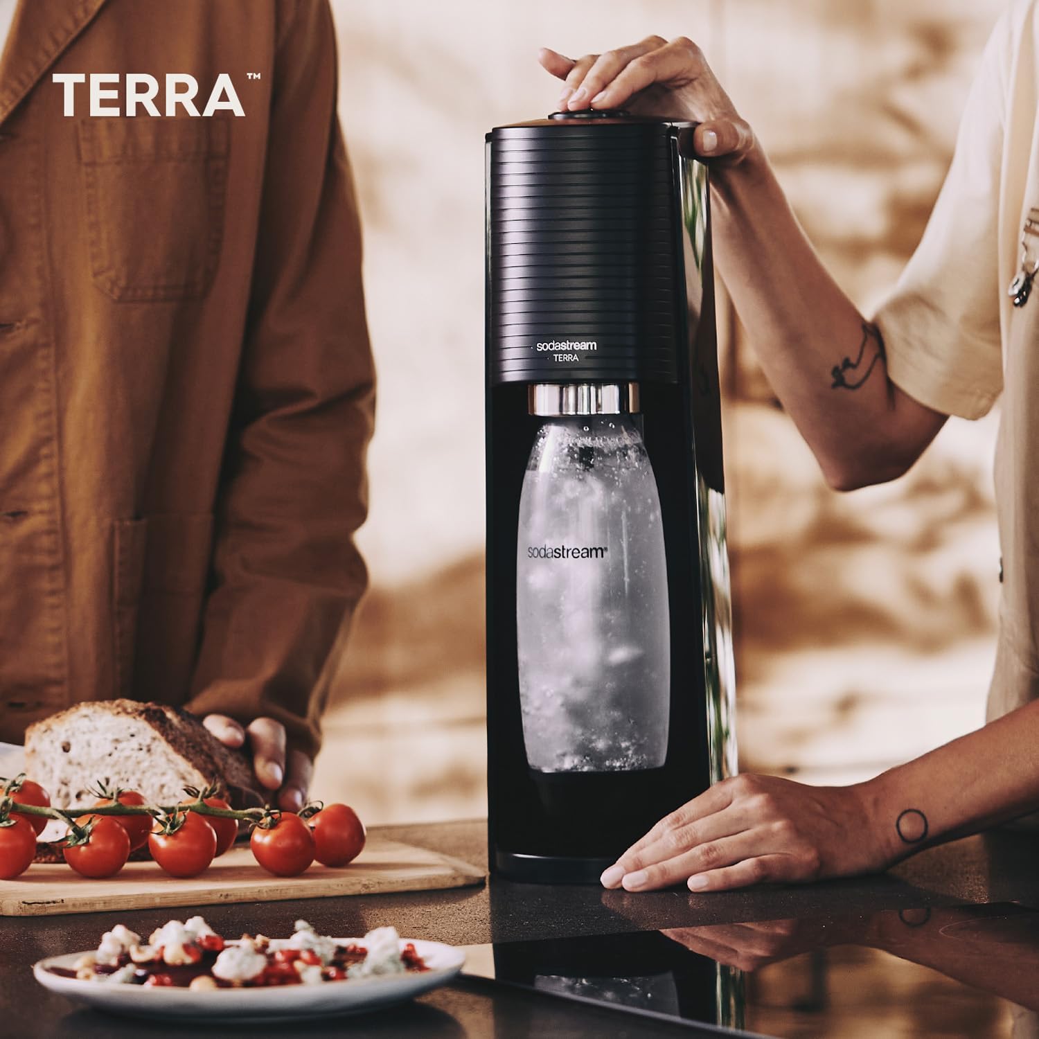 Thumbnail 3 de Sodastream Terra – Machine à eau pétillante avec CO₂ Quick Connect, 60L, deux bouteilles incluses (1L et 0,5L), sans BPA, noir