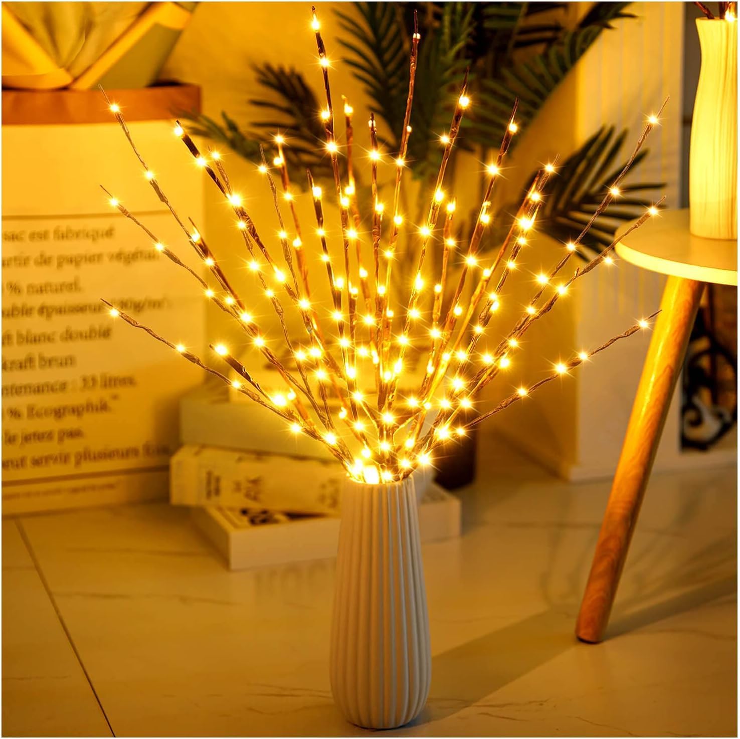 Detalle de DK177 Lighted Branch Lights, 30-Inch Brown Stems with Warm White LEDs