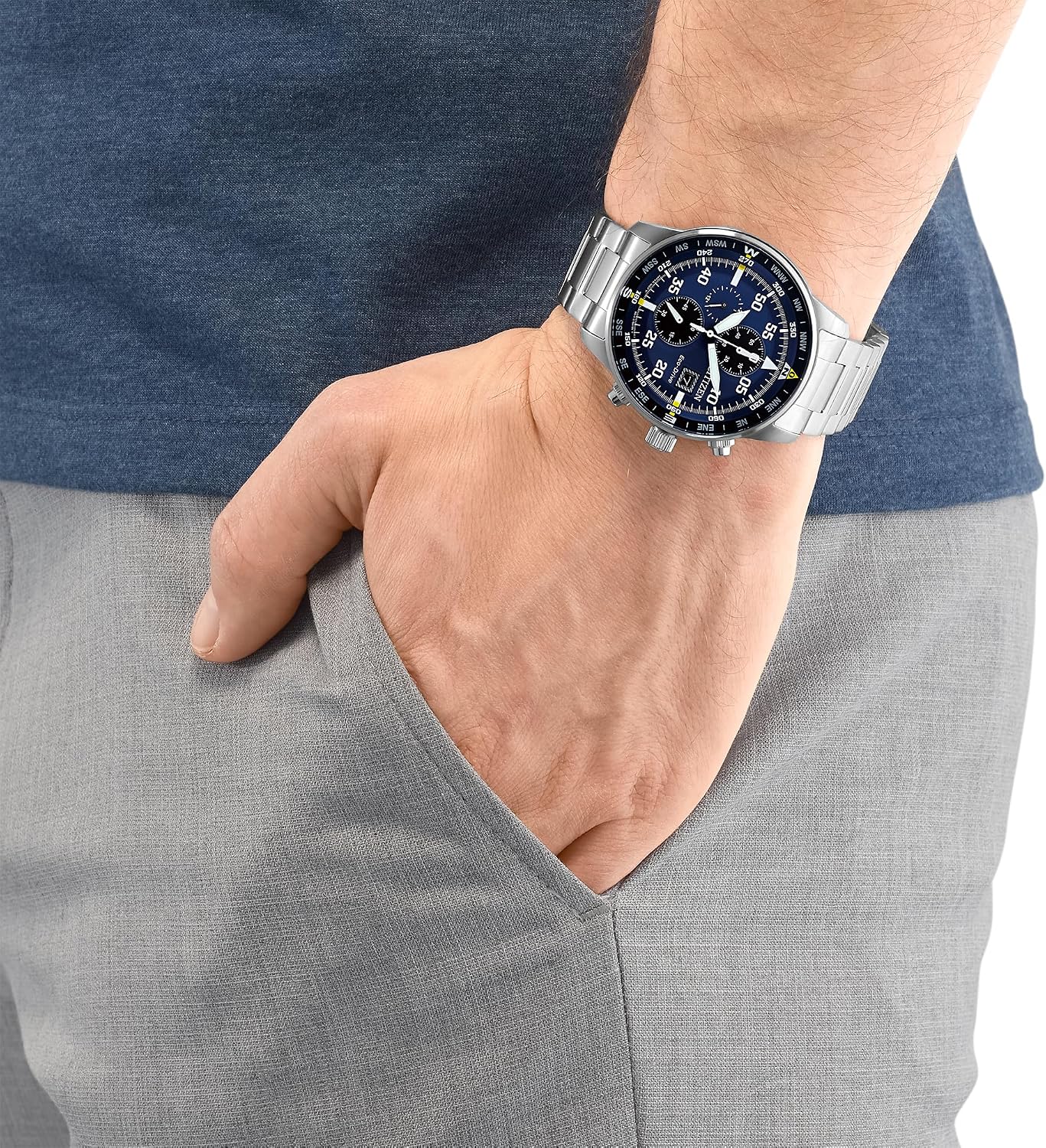 Detalle 1 de Citizen Reloj Crono Aviator CA0690-88L Eco-Drive Hombre