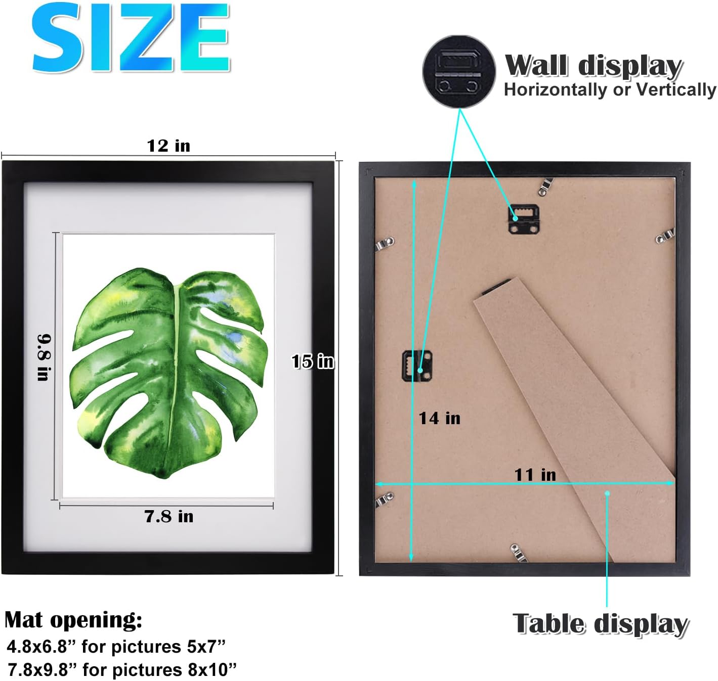 Thumbnail 2 de EGOFINE 14x11 Solid Wood Photo Frame 4 Pack