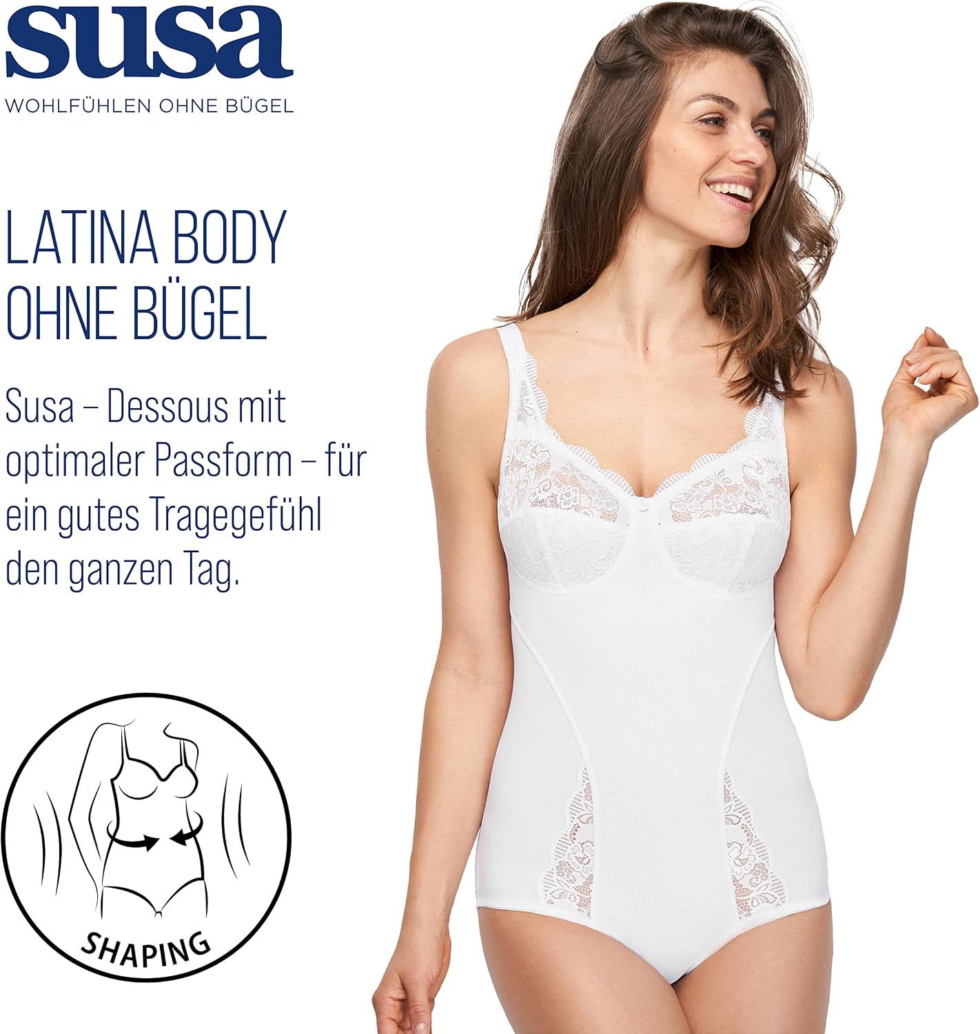 Detalle 2 de SUSA Latina 6538 – koronkowe body modelujące bez fiszbin