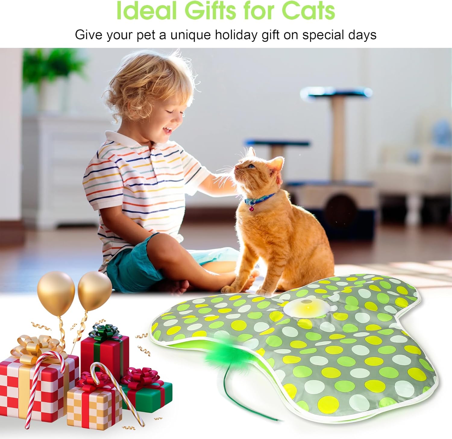 Thumbnail 5 de Interactive Cat Toy Automatic Rotating Feathers