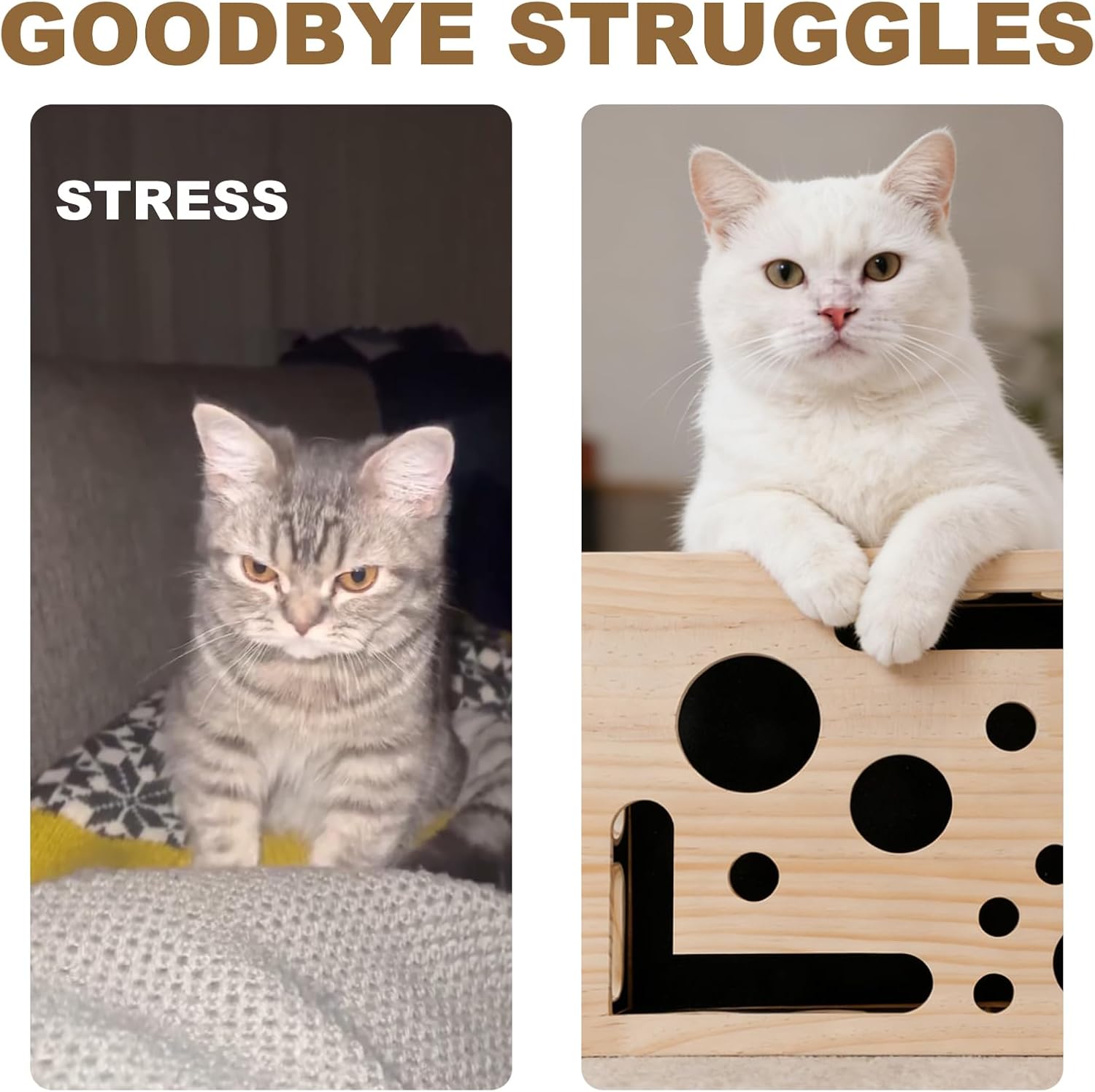 Thumbnail 6 de Cat Scratch Puzzle Enrichment Box: Interactive Wooden Maze for Indoor Cats (30×25×8cm)
