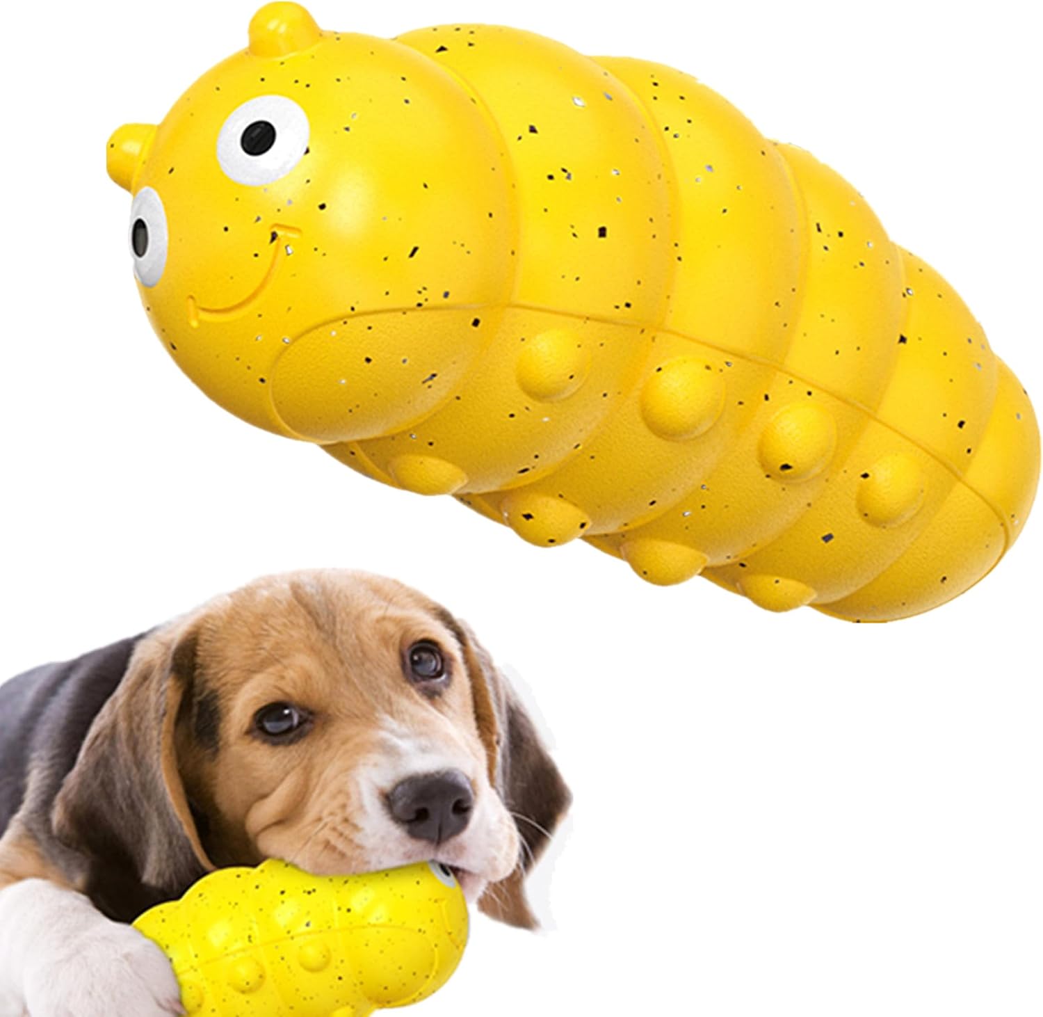Detalle de Clover Indestructible Dog Toy – natural rubber chew & squeak toy for medium/large aggressive chewers
