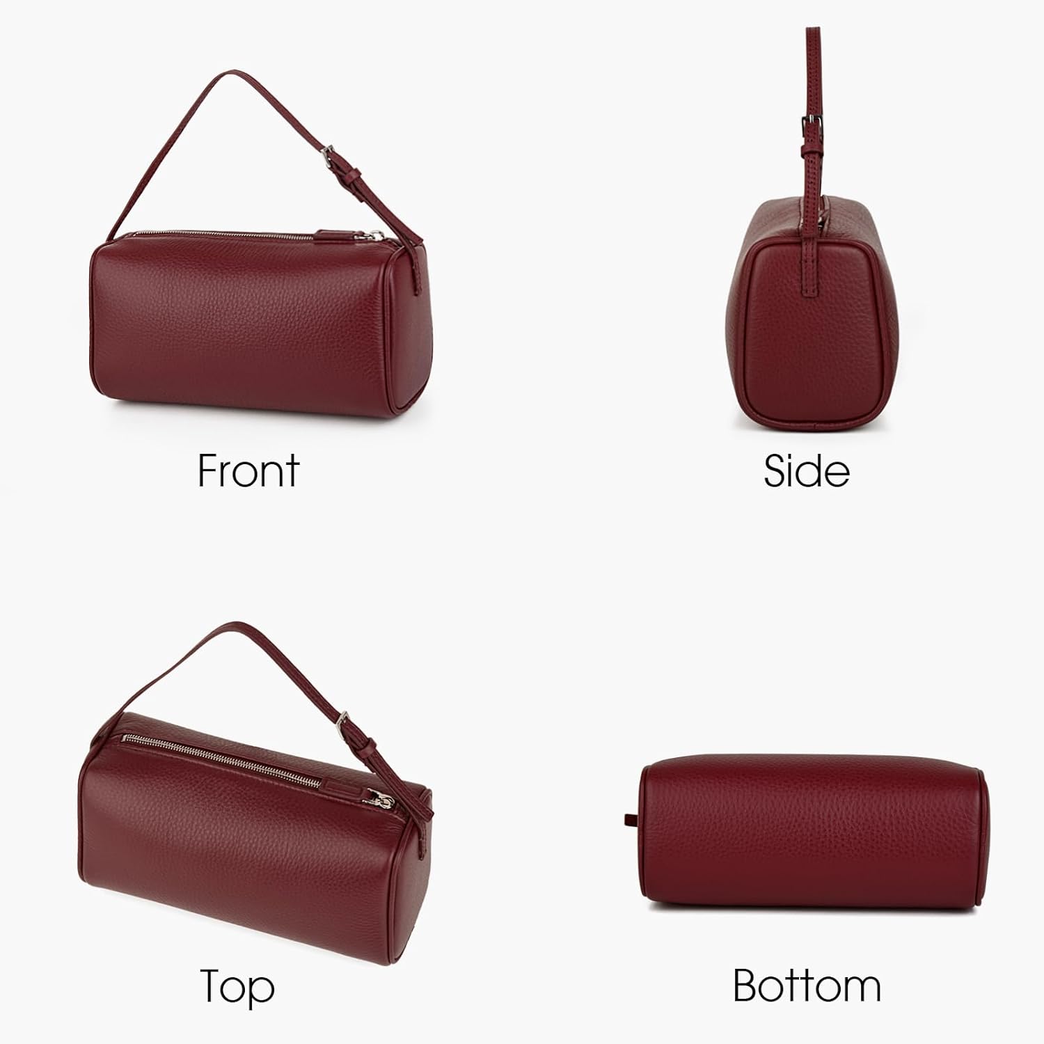 Detalle de DONNAIN Premium Full-Grained Leather Crossbody Purses for Women: A Practical Barrel-Style Day Bag