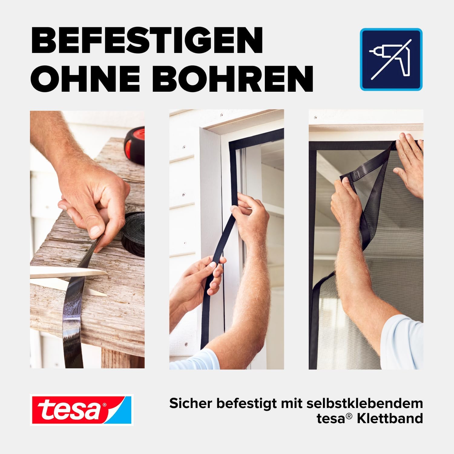Thumbnail 4 de tesa INSECT STOP Magnetvorhang – selbstschließender Insektenschutz für Balkon- und Terrassentüren (ohne Bohren) 2,1 m x 0,9 m