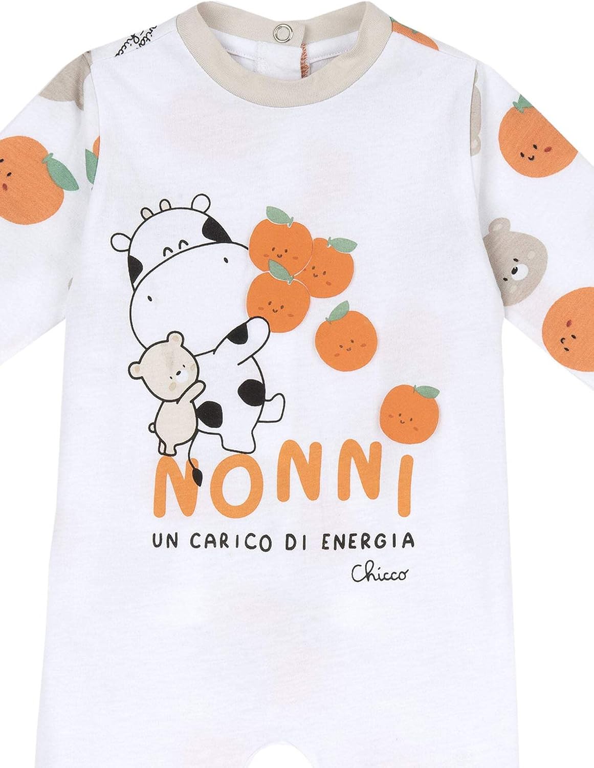 Detalle de Grenouillère Bébé Chicco : ouverture arrière pratique, 100% coton, 0–24 mois