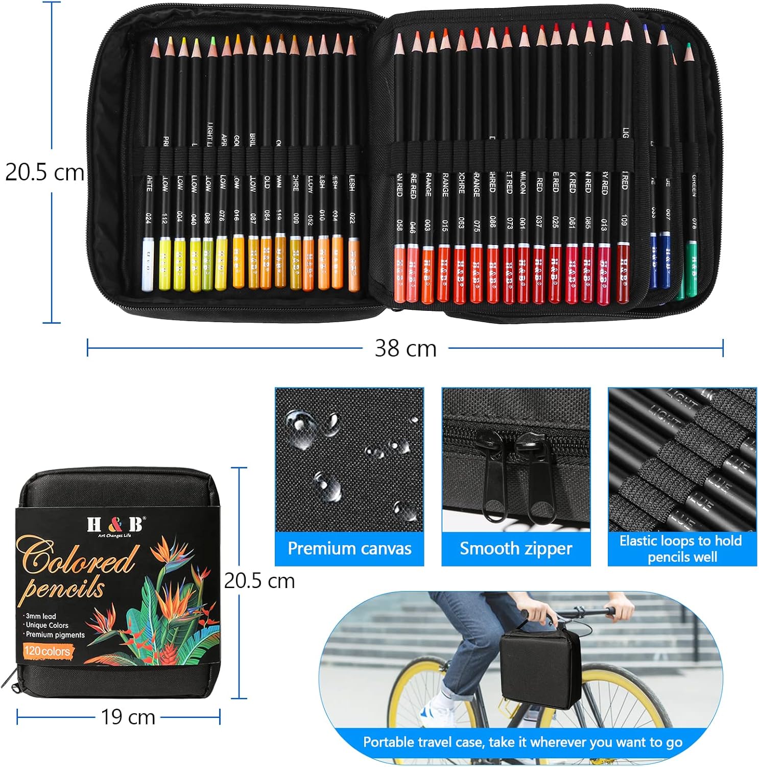 Thumbnail 4 de H & B 122 Matite Colorate – Set 120 colori professionali per artisti, bambini e appassionati