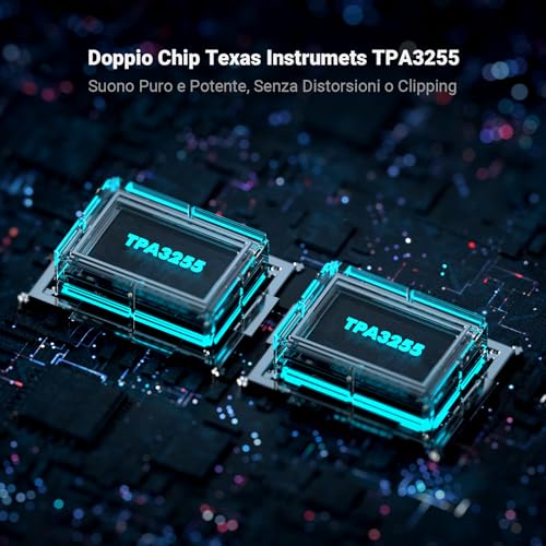 Detalle 2 de Fosi Audio BT30D Pro Mini Amplificatore Bluetooth 2.1 Canali con Subwoofer – Potenza e Sensibilità HiFi