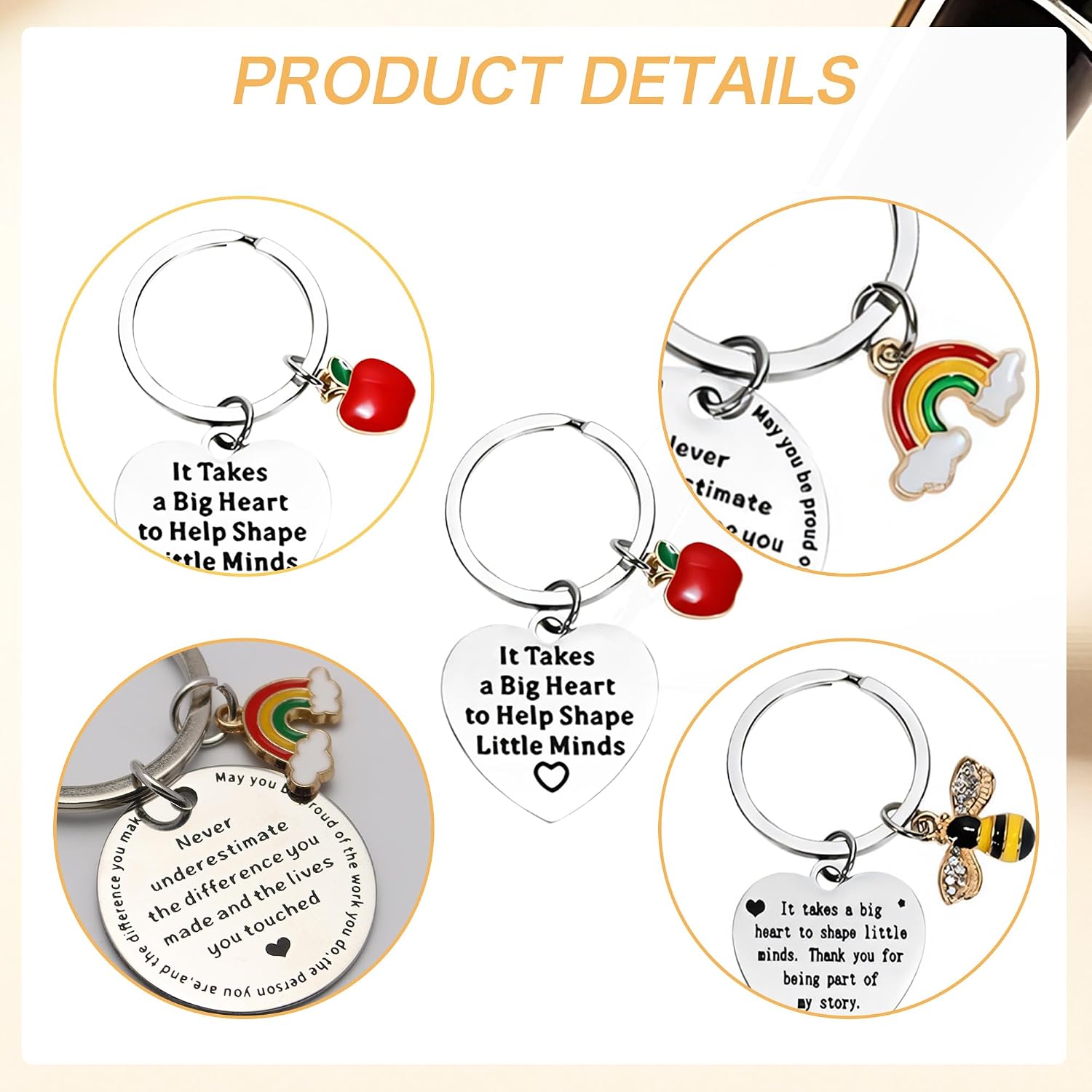 Detalle de Everglit Thank You Teacher Key Ring Gifts – 6 Pack Gift Set